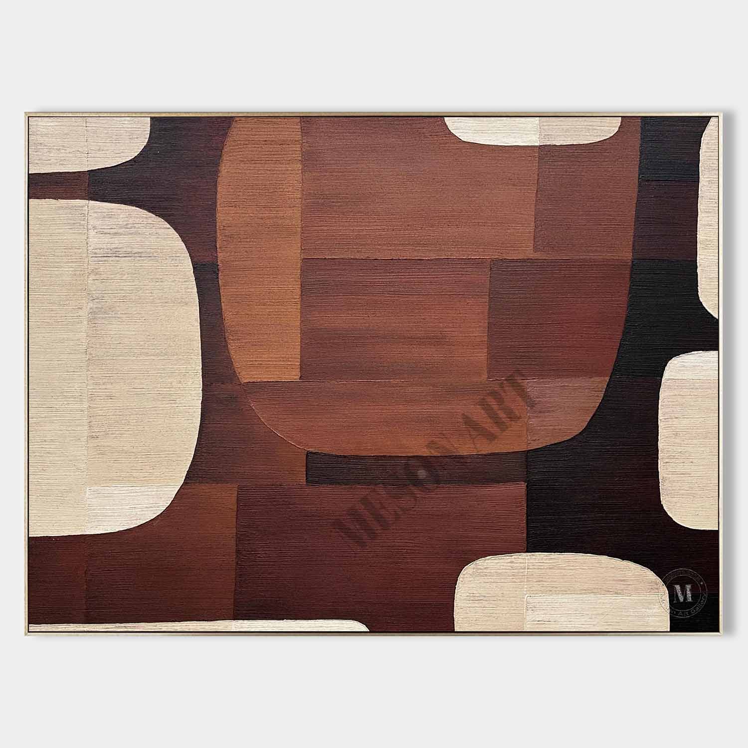 Large Beige and Brown Minimalist Abstract Art Brown and Beige Canvas Art Wall Painting