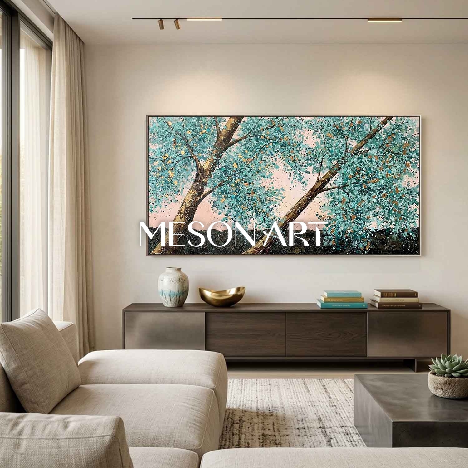 Contemporary Cubist Abstract Painting With Geometric Shapes And Neutral Tones For Modern Home Decor