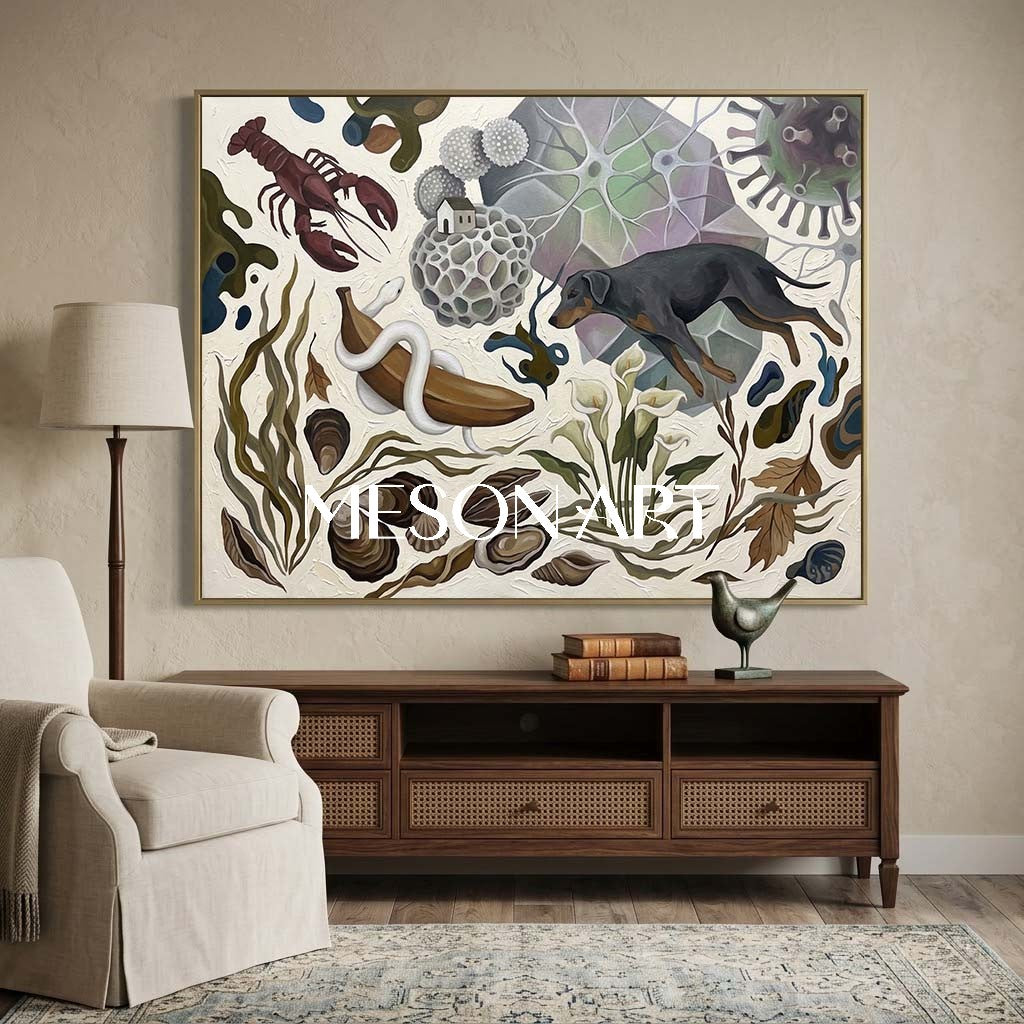 Original Surrealist Painting Textured Large Canvas Bedroom Wall Art
