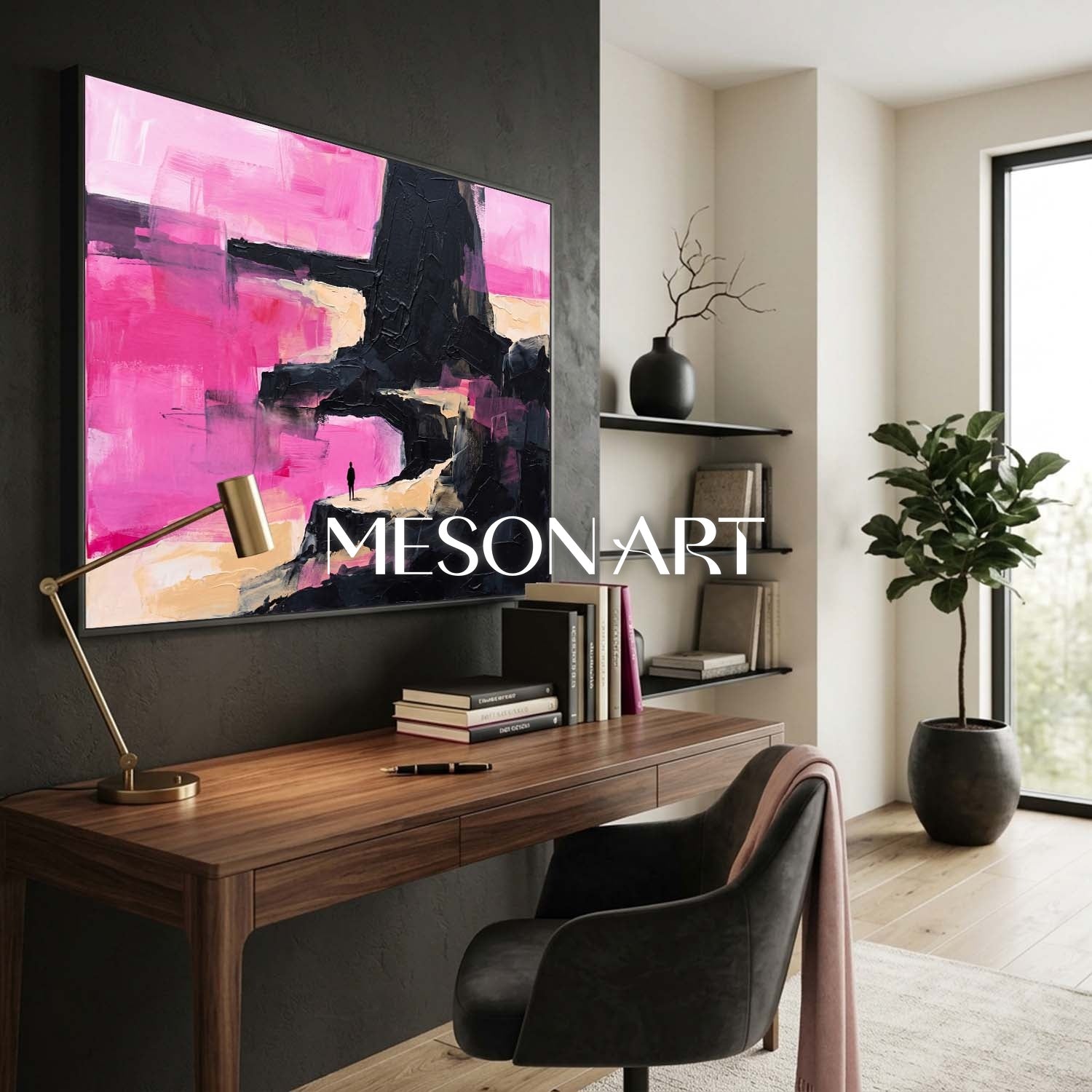 Colorful Pop Art Painting With Geometric Shapes For Modern Living Room Decor