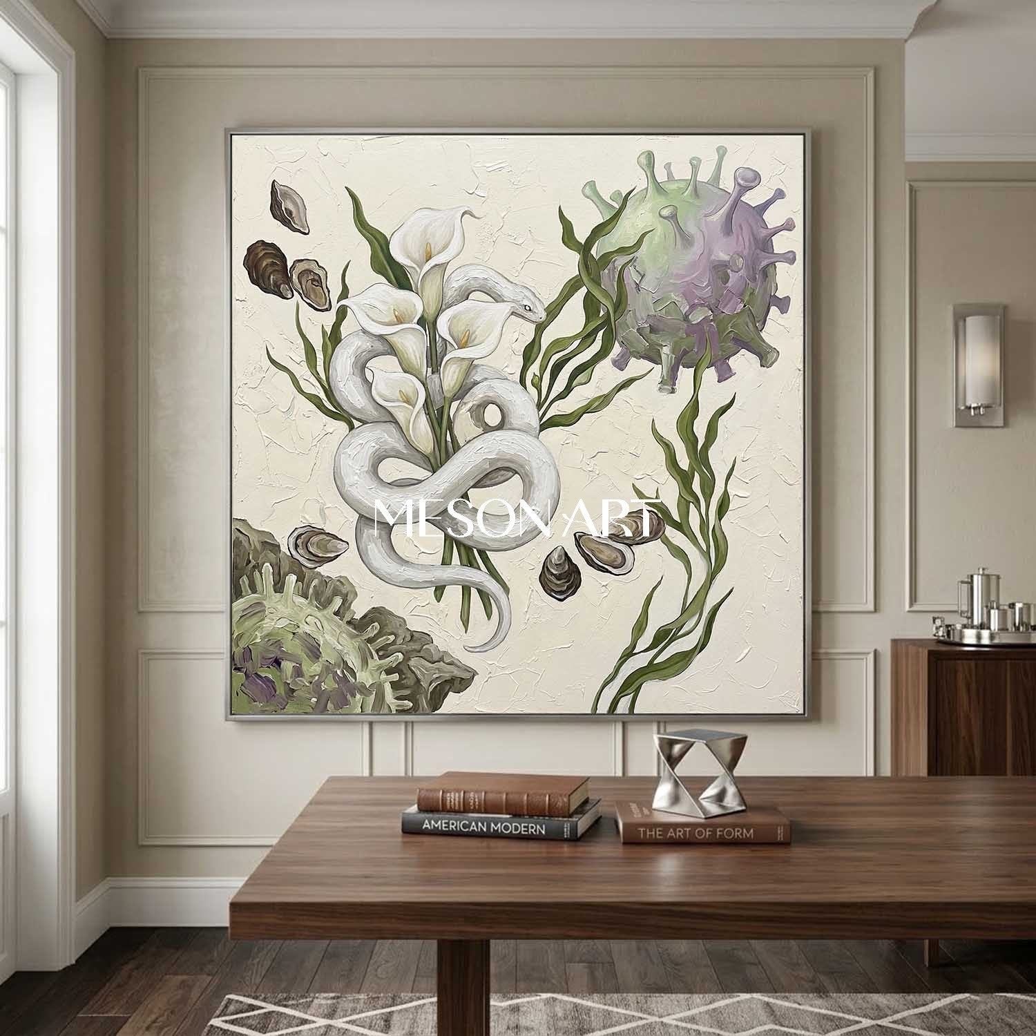 Creamy White Handmade Serene Calla Lily Canvas Art Spa Retreat Wall Decor