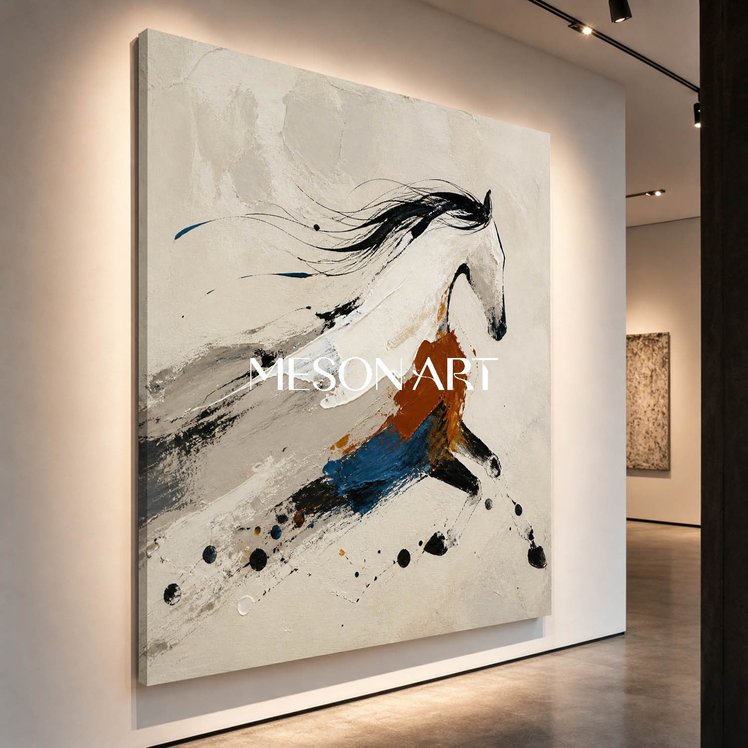 Abstract Horse Canvas Art Minimalist Wall Decor For Living Room And Office