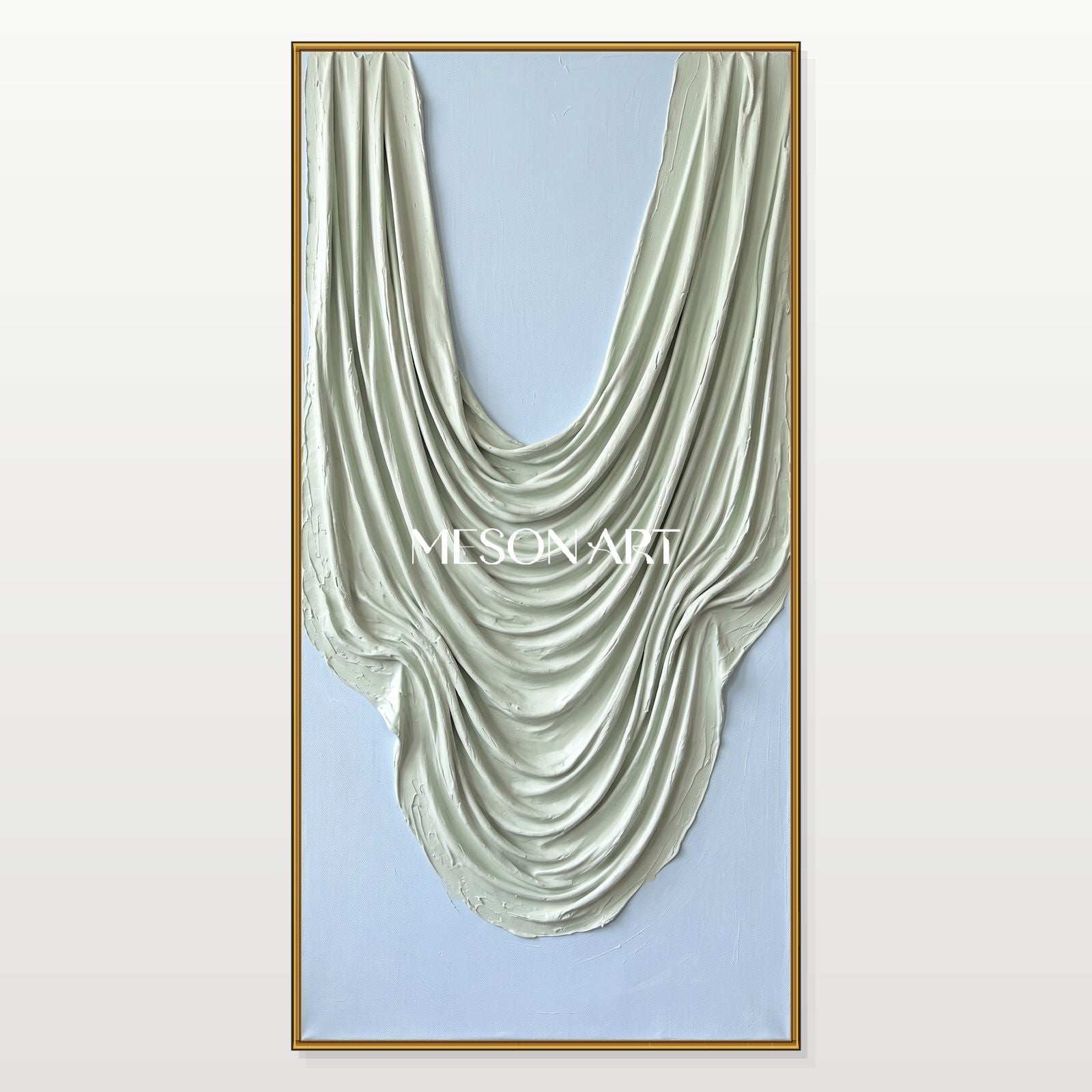 White And Gray Minimalist Textured Art 3D Sculptural Wall Piece Original Artist Hand Painted By Mesonart