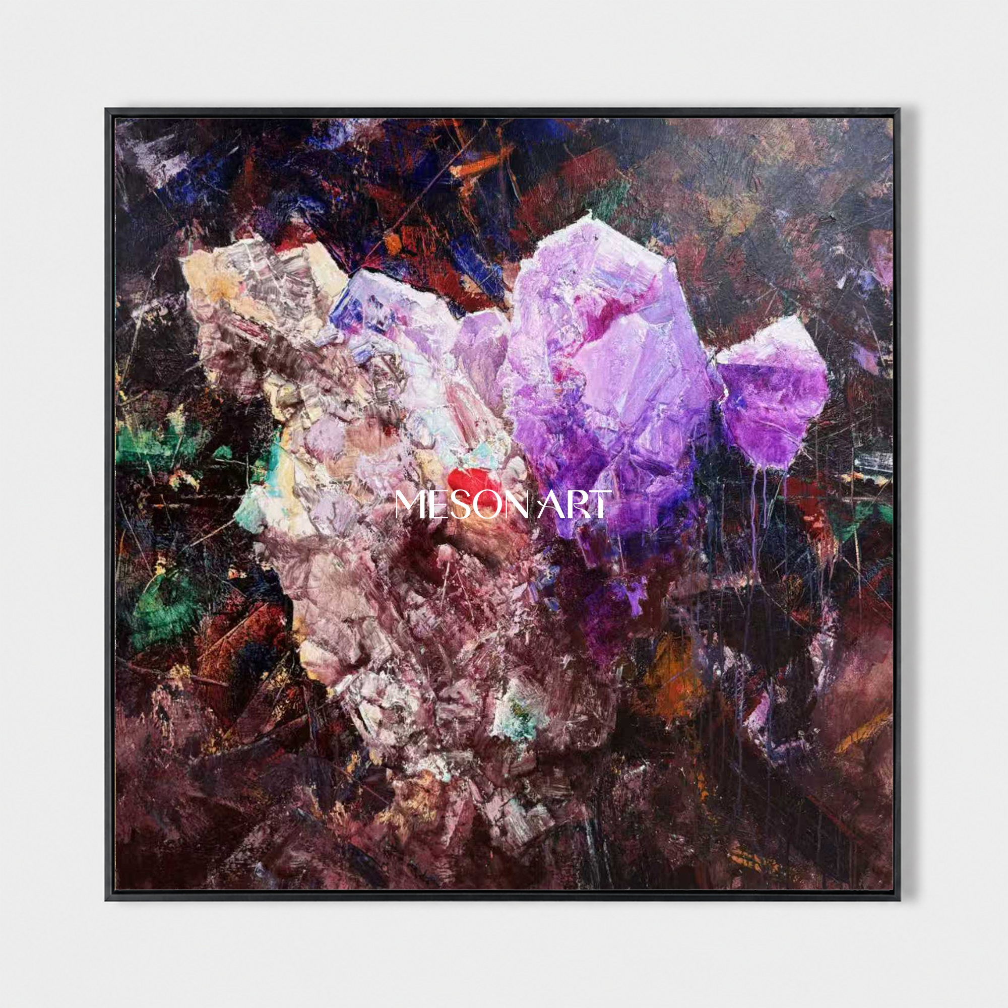 Red Teal Crystal Art #ON045
