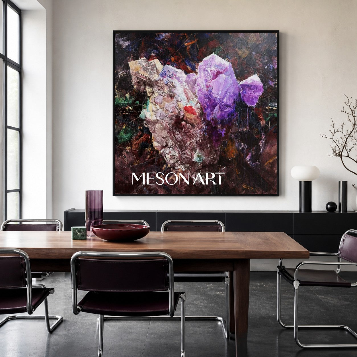 Red Teal Crystal Art #ON045