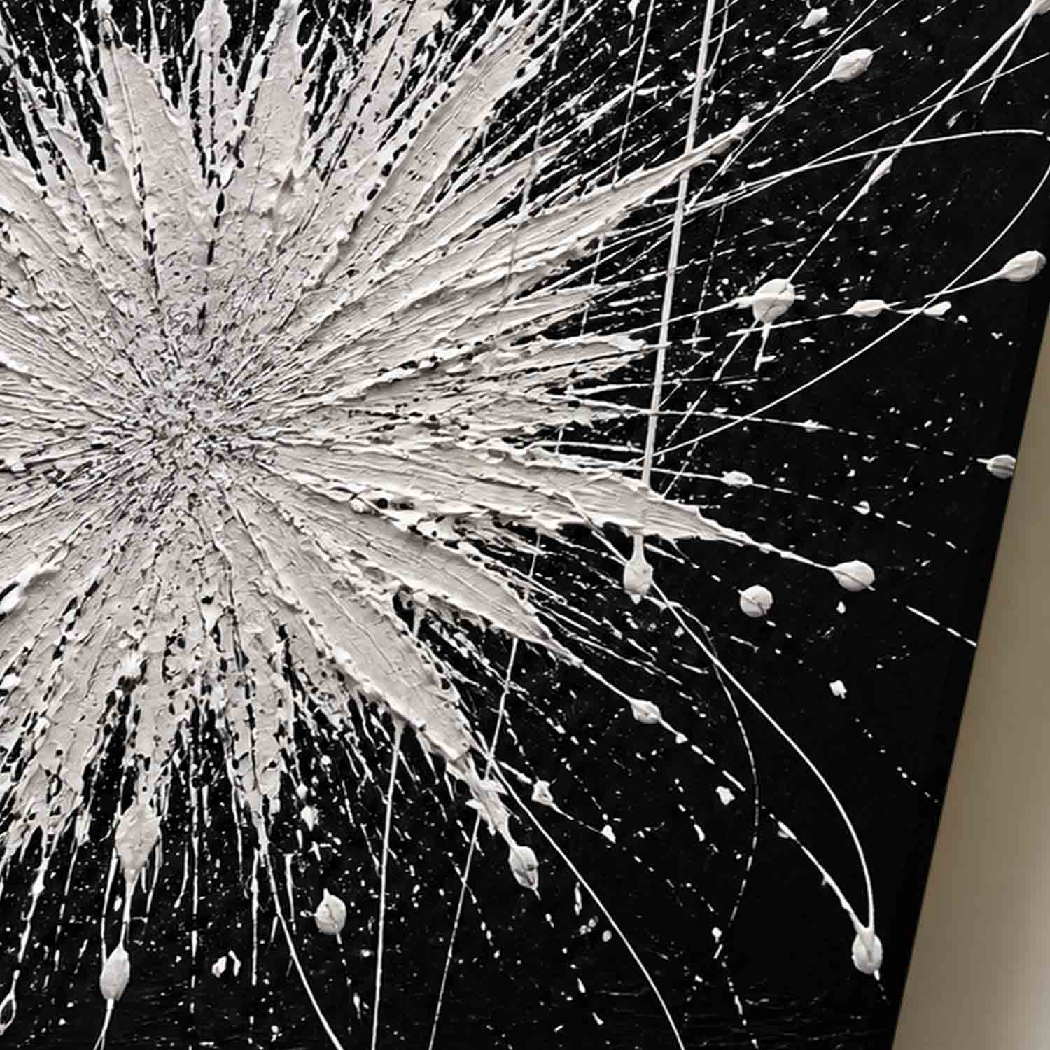 Abstract Black White Explosion Art For Modern Living Room Entryway Executive Office