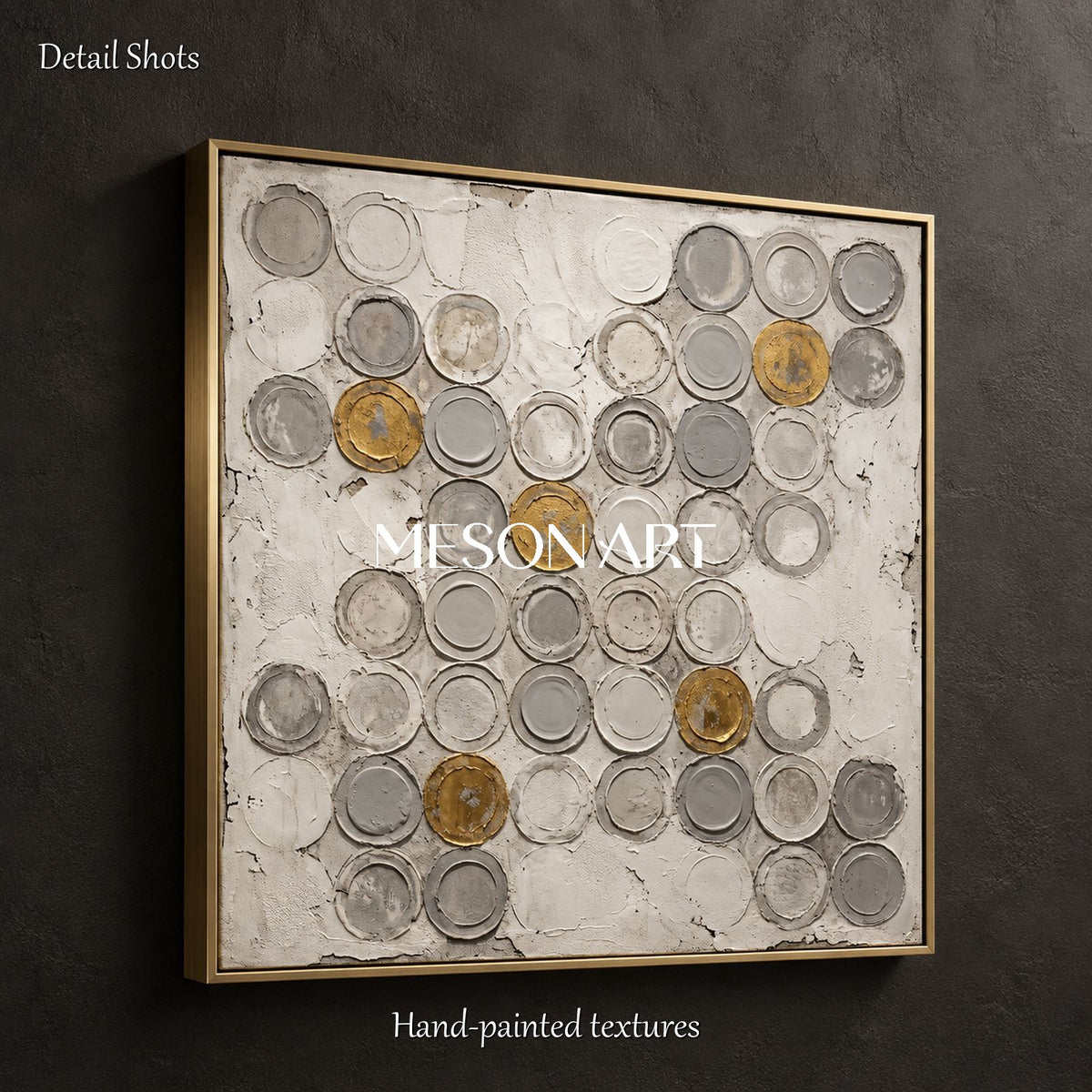 Gray And White Wabi Sabi Abstract Art Square Wall Decor For Living Room By Mesonart