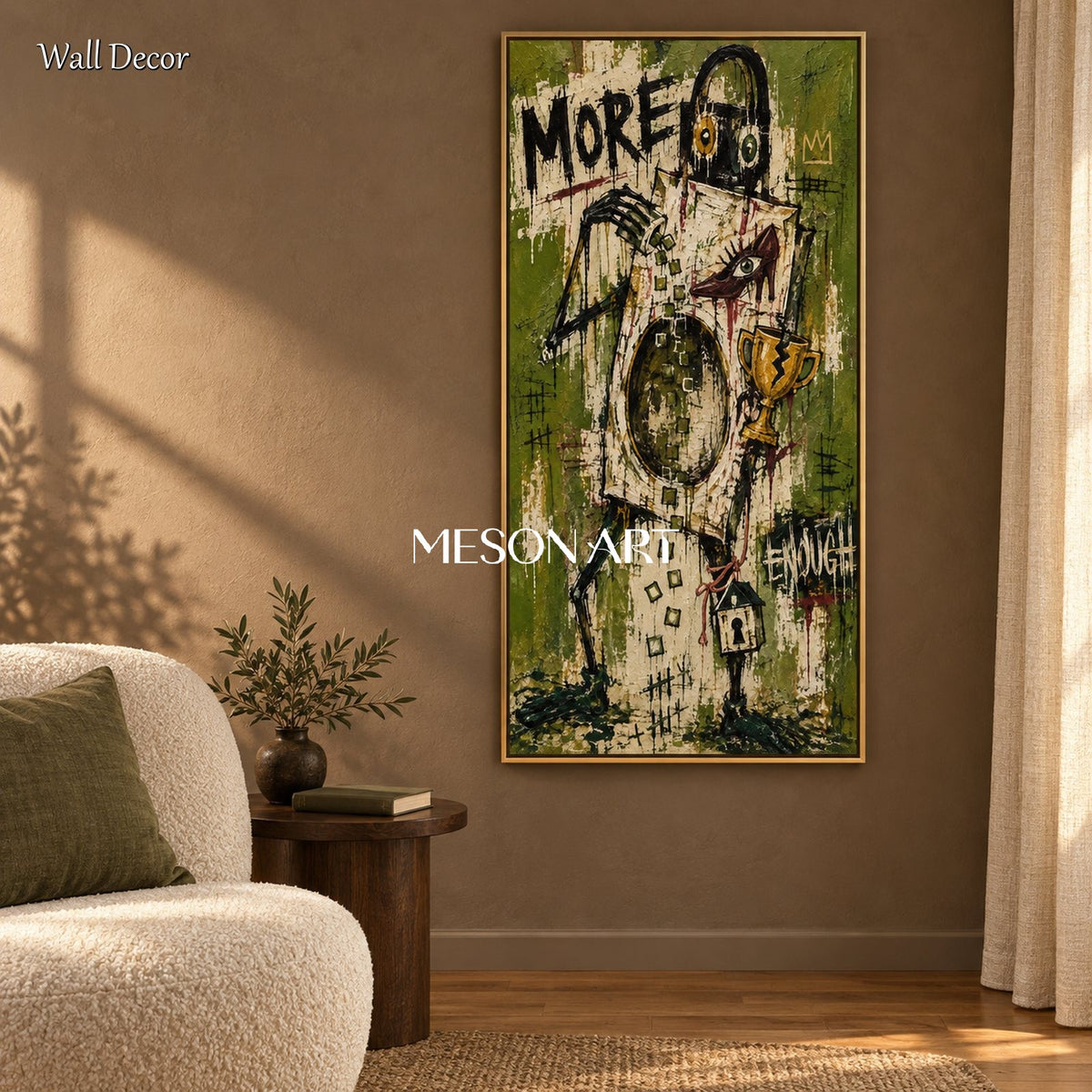 Green And Black Graffiti Art Panoramic Wall Decor Original Artist Hand Painted By Mesonart