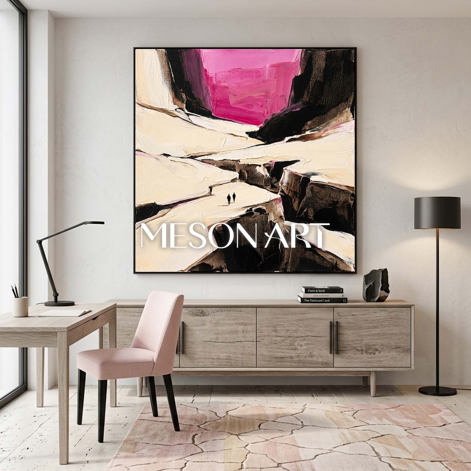 Colorful Pop Art Painting With Geometric Shapes For Modern Living Room Decor