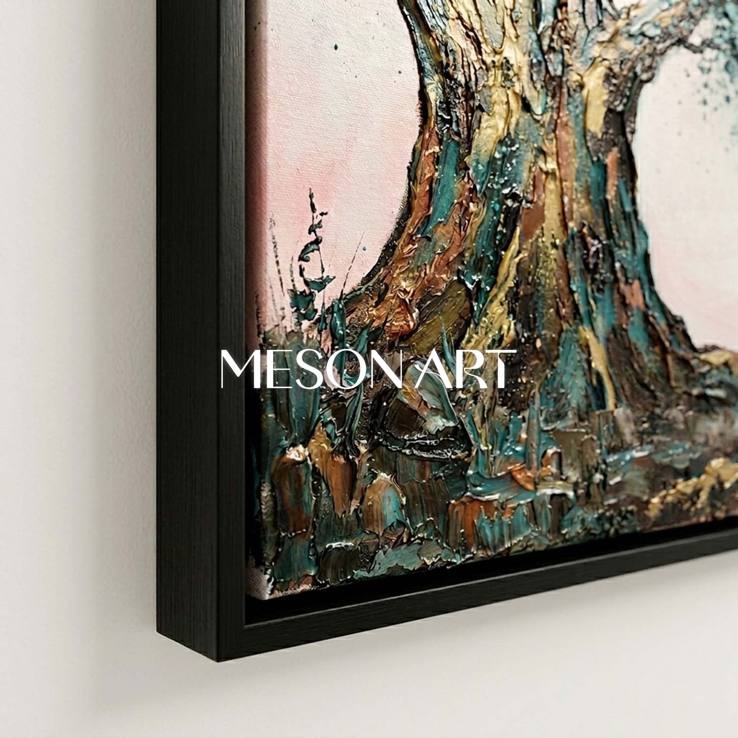 Contemporary Cubist Abstract Painting With Geometric Shapes And Neutral Tones For Modern Home Decor