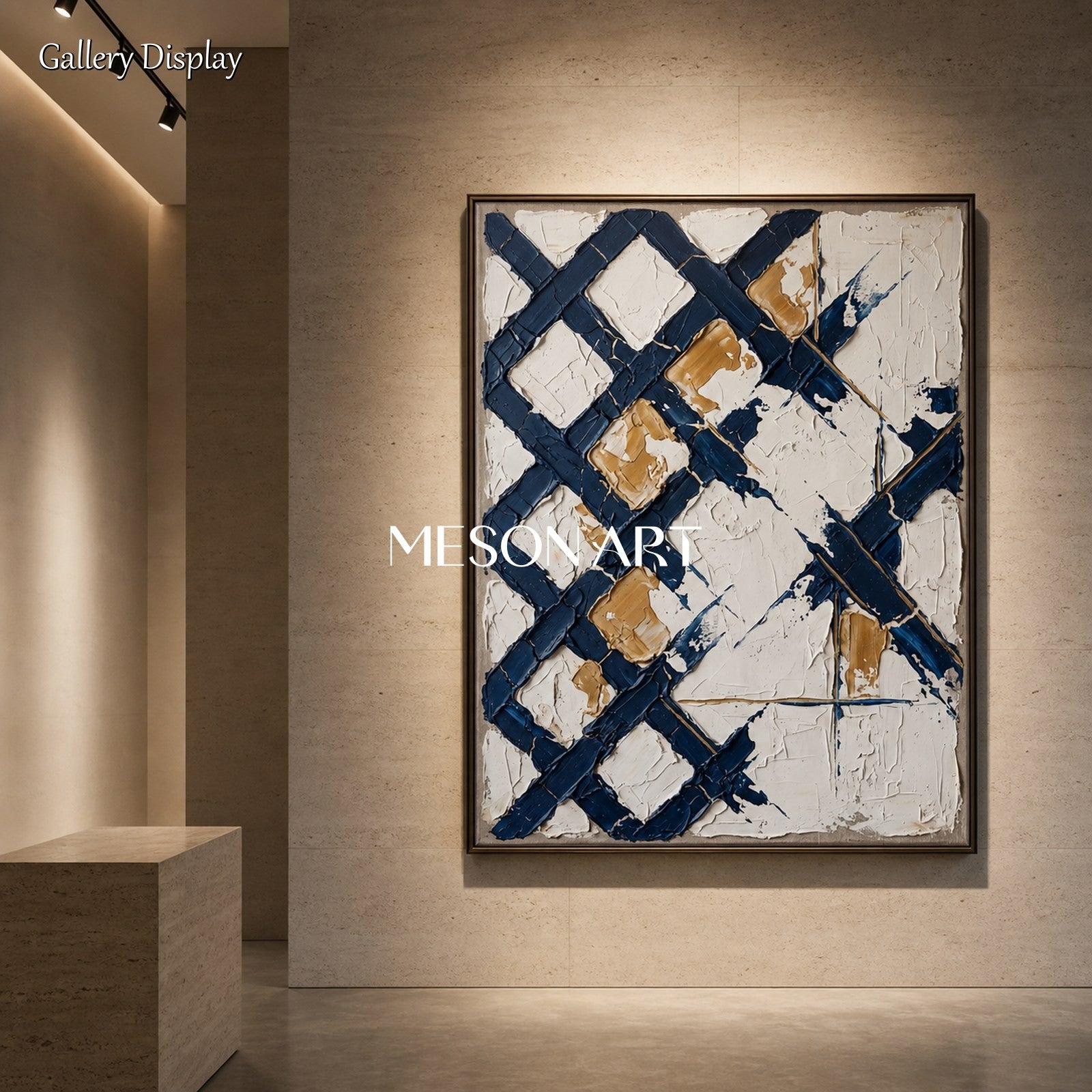 Minimalist Abstract Art With Textured Relief For Modern Living Room Decor