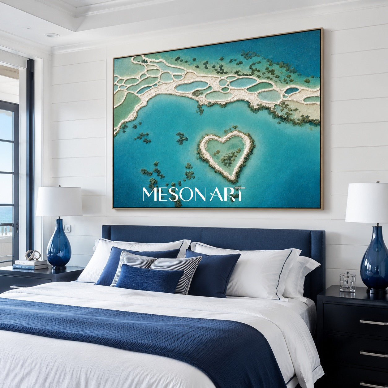 Turquoise Heart Lagoon Art For Coastal Living Rooms And Bedrooms With Spa Like Calm