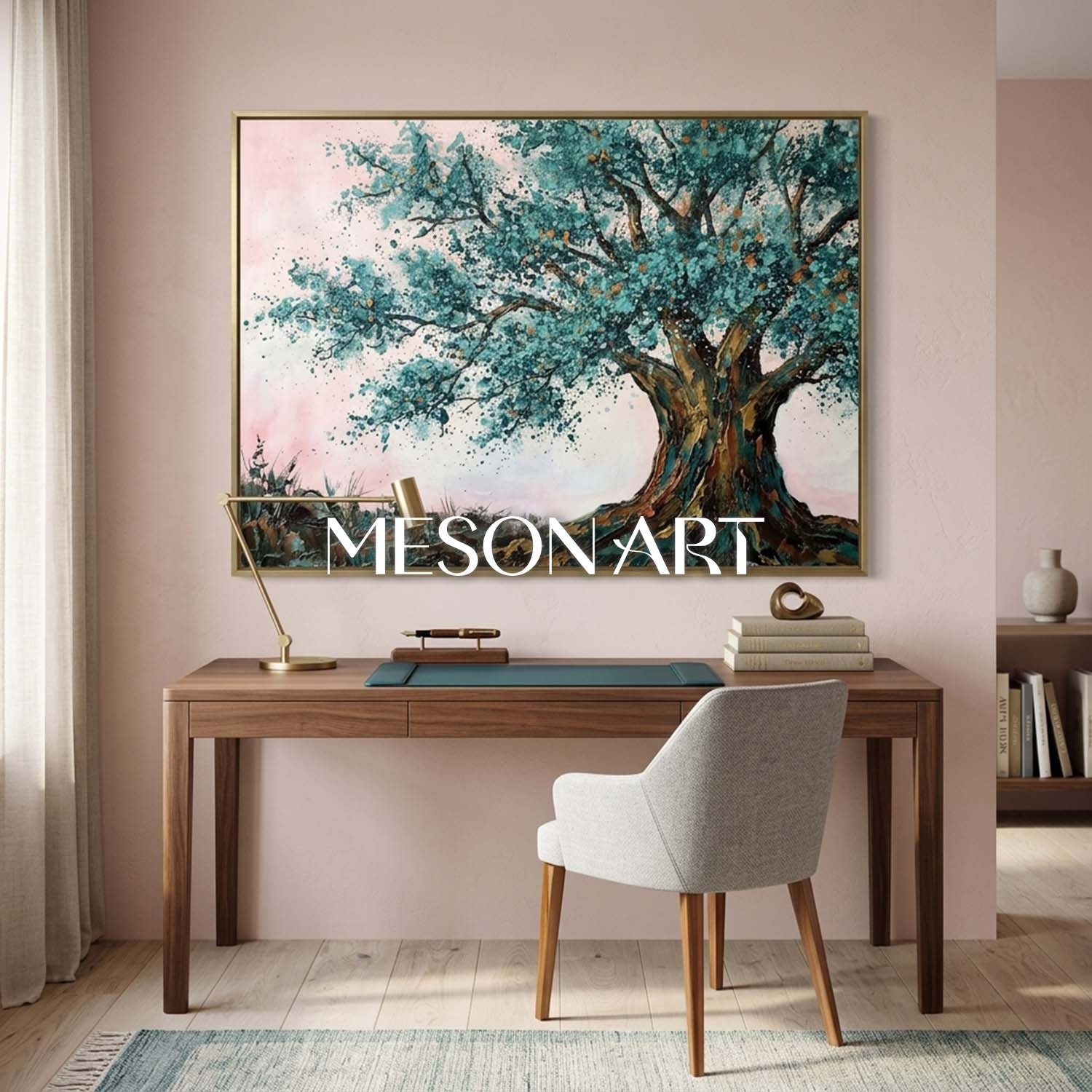 Contemporary Cubist Abstract Painting With Geometric Shapes And Neutral Tones For Modern Home Decor