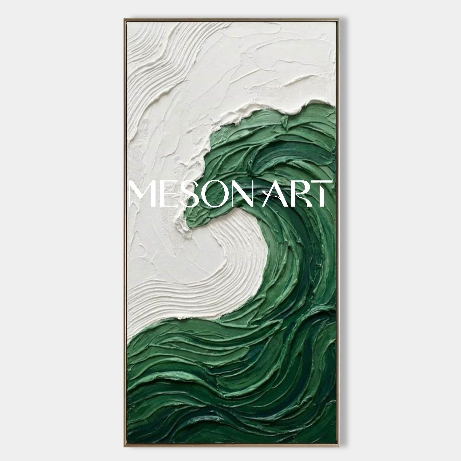 Large 3D Green Sea Entryway Wall Decoration Art Abstract Beach Texture Painting