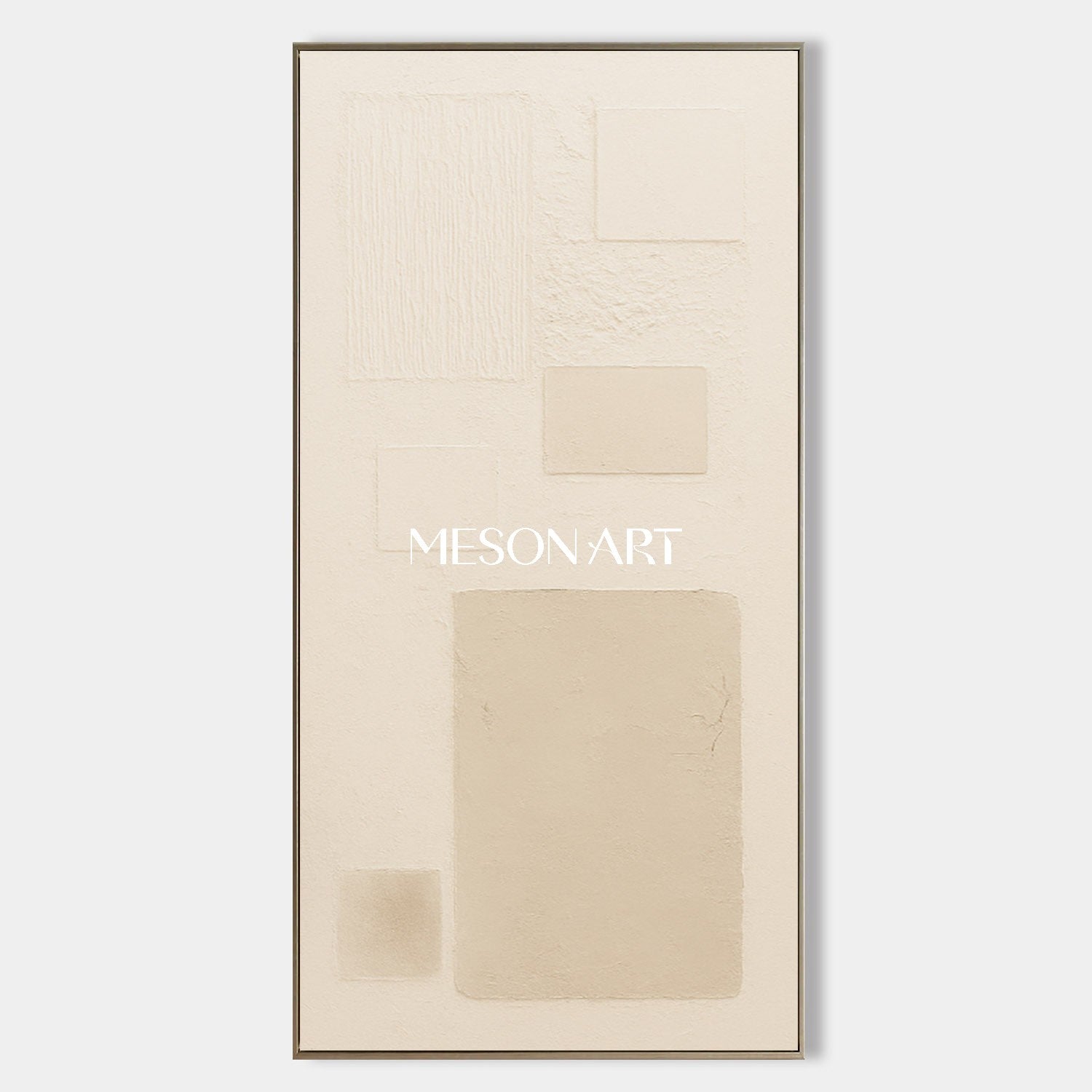 Beige Wabi-Sabi Contemporary Minimalist Textured Canvas Living Room