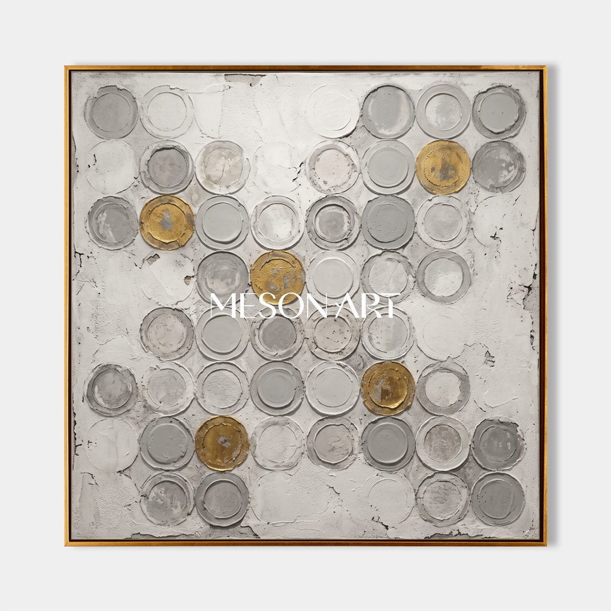 Gray And White Wabi Sabi Abstract Art Square Wall Decor For Living Room By Mesonart