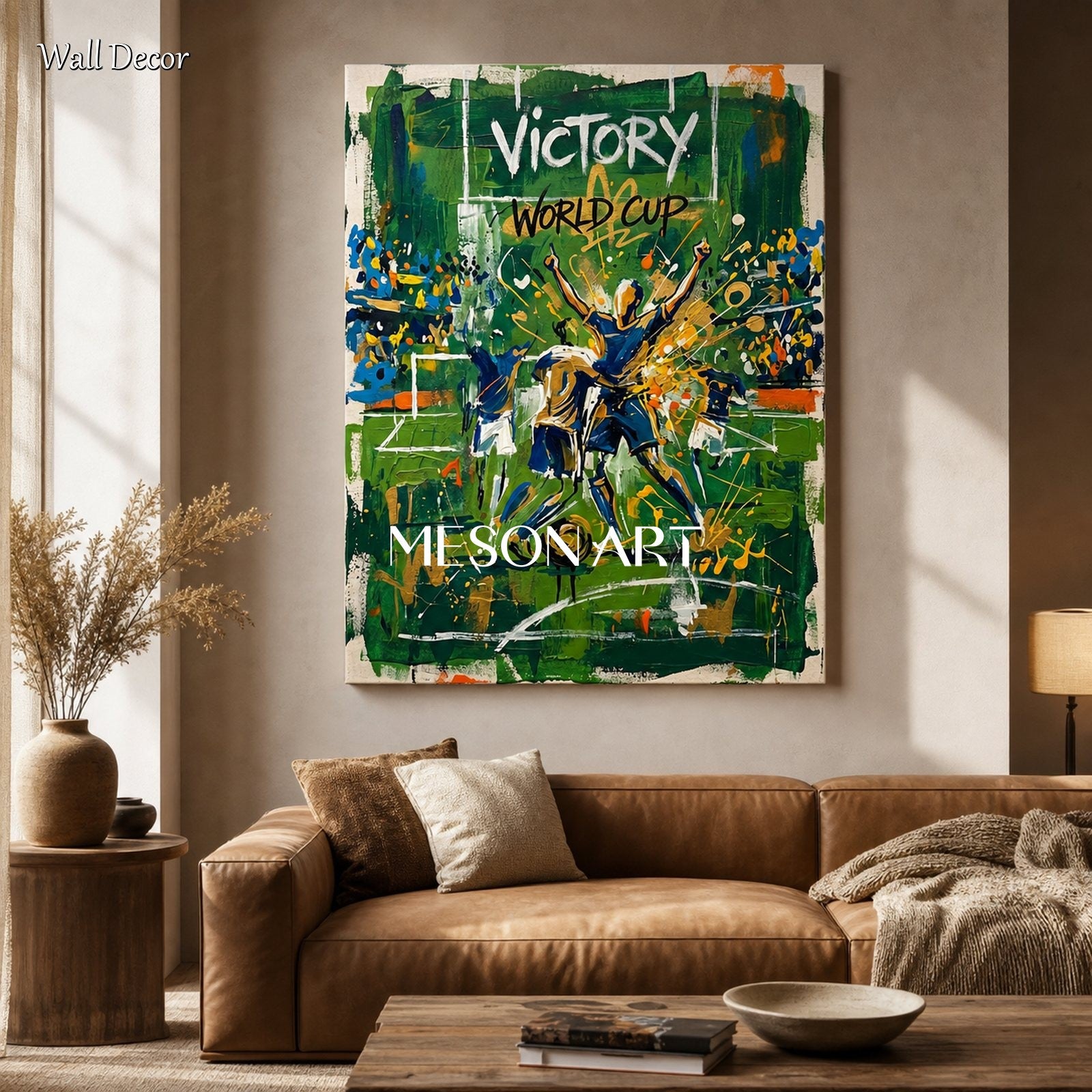 World Cup Victory Painting Modern Sports Wall Art For Living Room And Home Office Decor