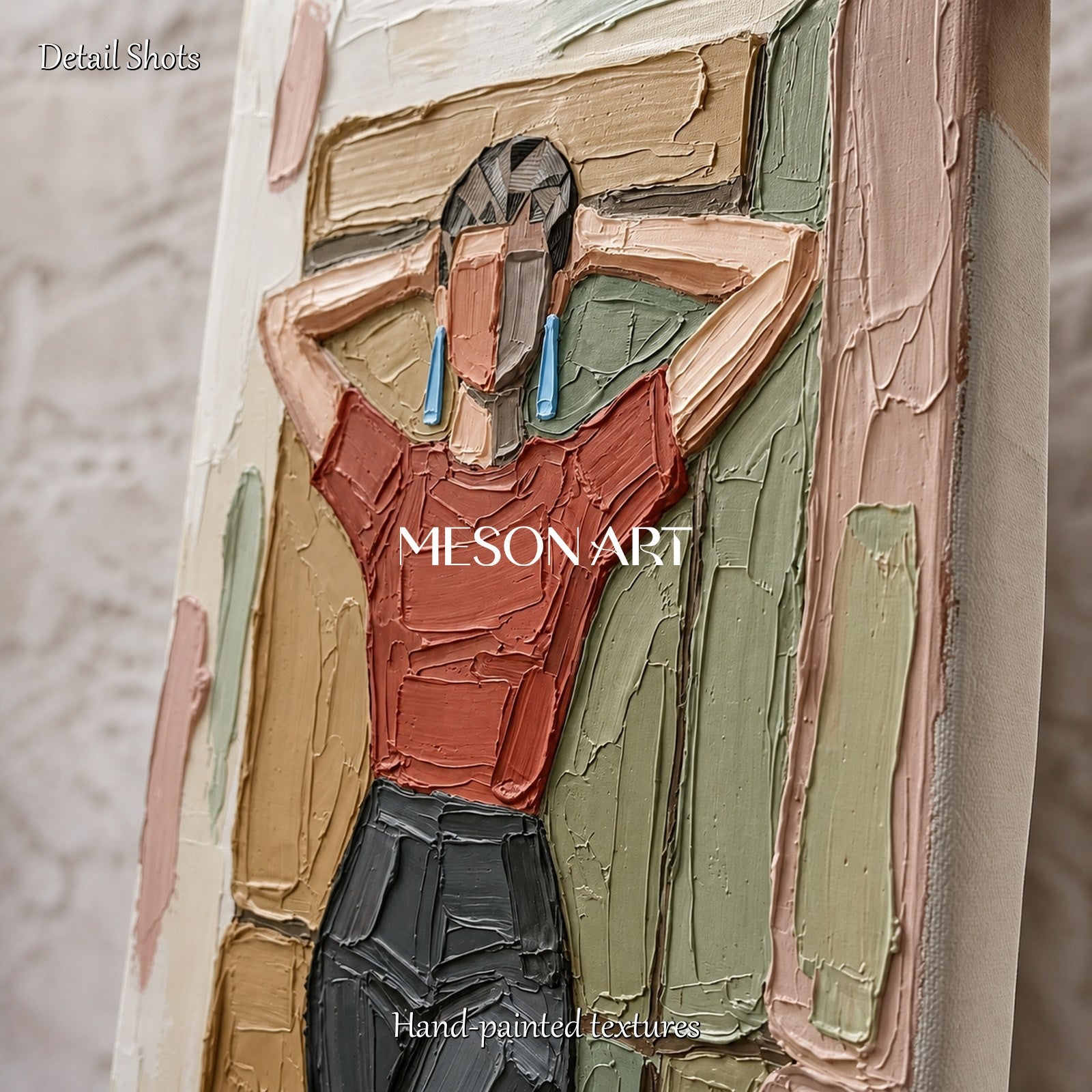Brown And Black Minimalist Modern Portrait Painting Panoramic Wall Art For Living Room By Mesonart