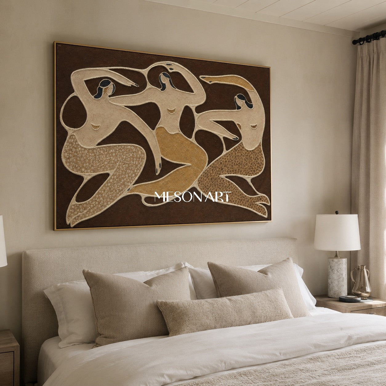 Abstract Figurative Art With Earth Tones For Contemporary Home Decor