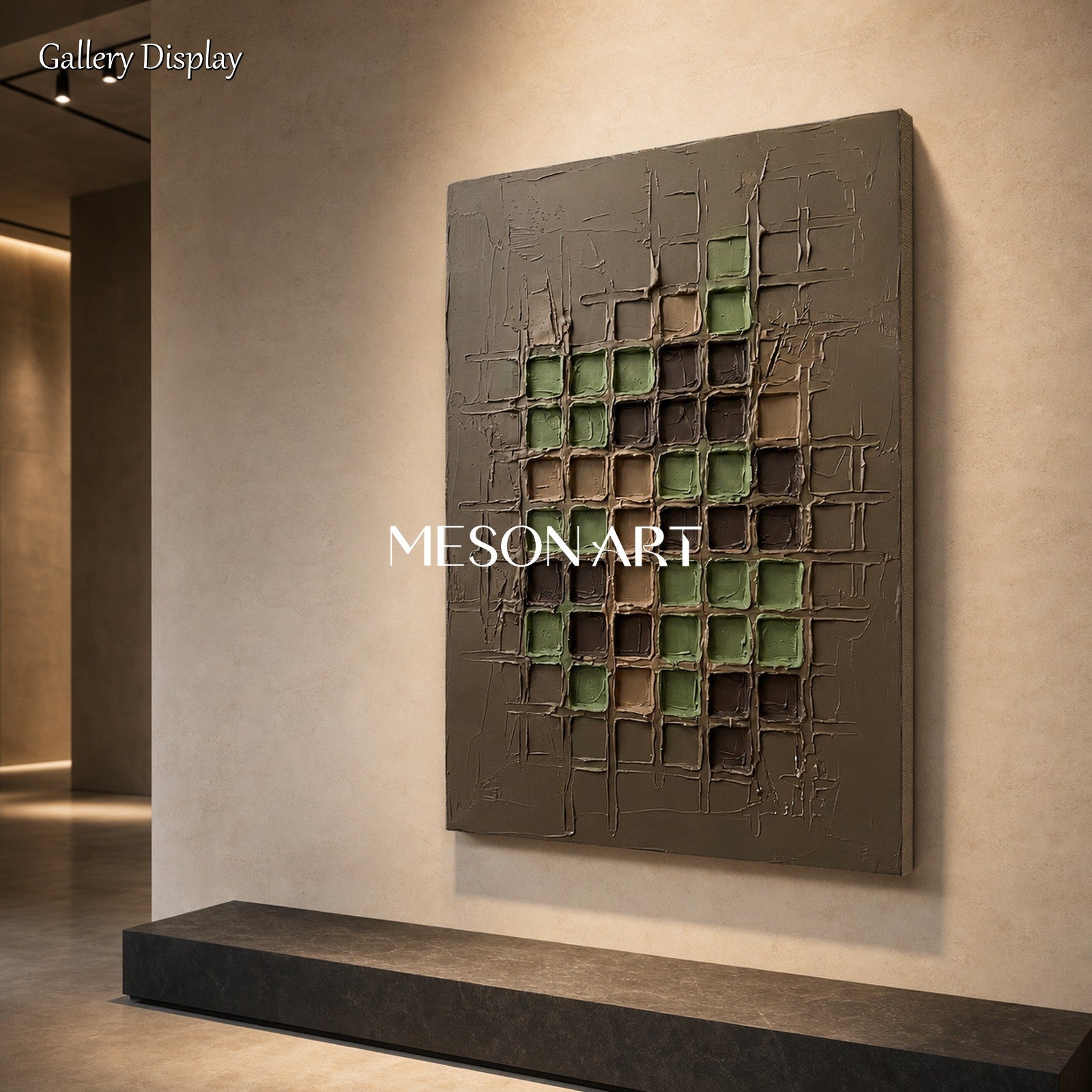 Minimalist Geometric Abstract Art With Textured Relief For Living Room And Office Decor