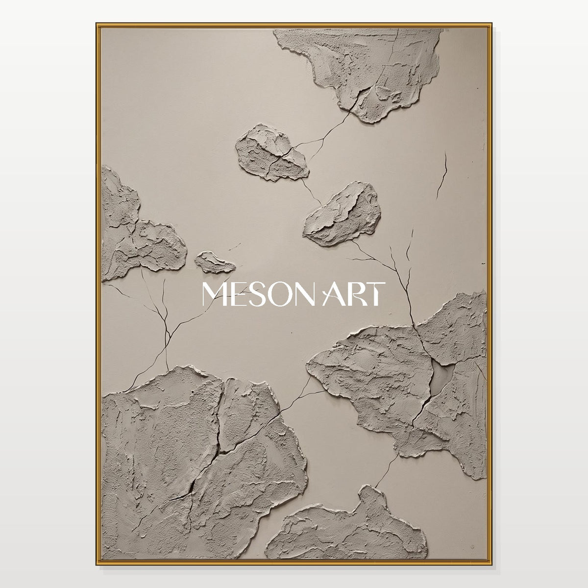 Gray Abstract Art Wabi Sabi Rectangular Wall Decor For Living Room By Mesonart