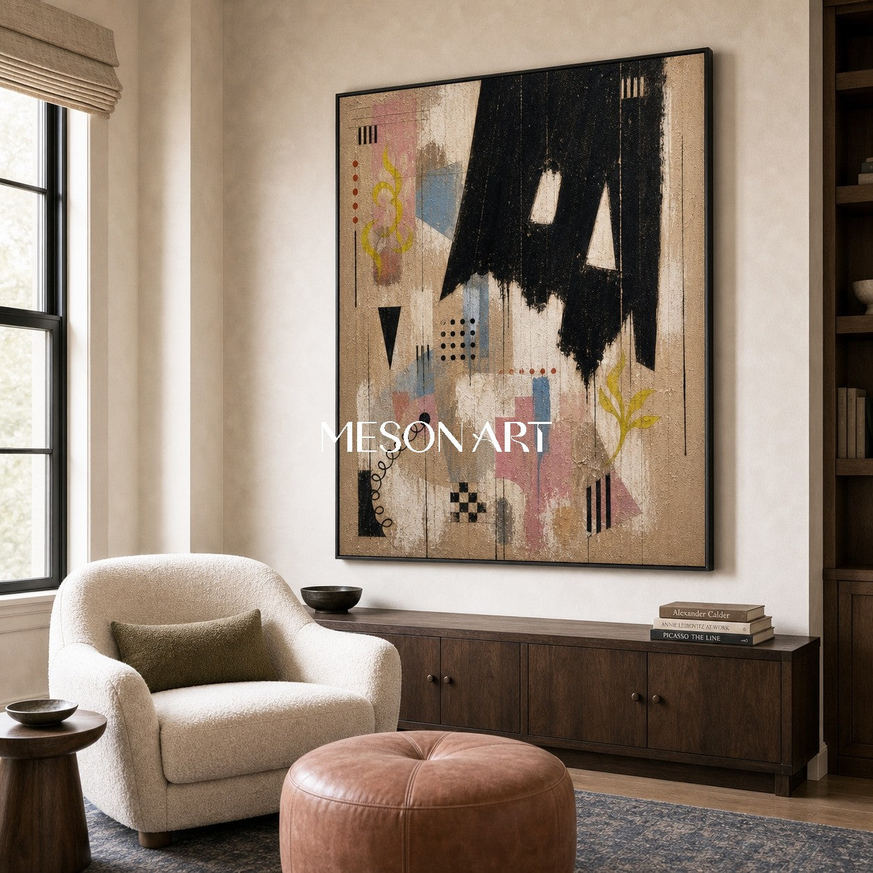 Urban Graffiti Abstract Art With Textured Relief For Modern Living Room Decor