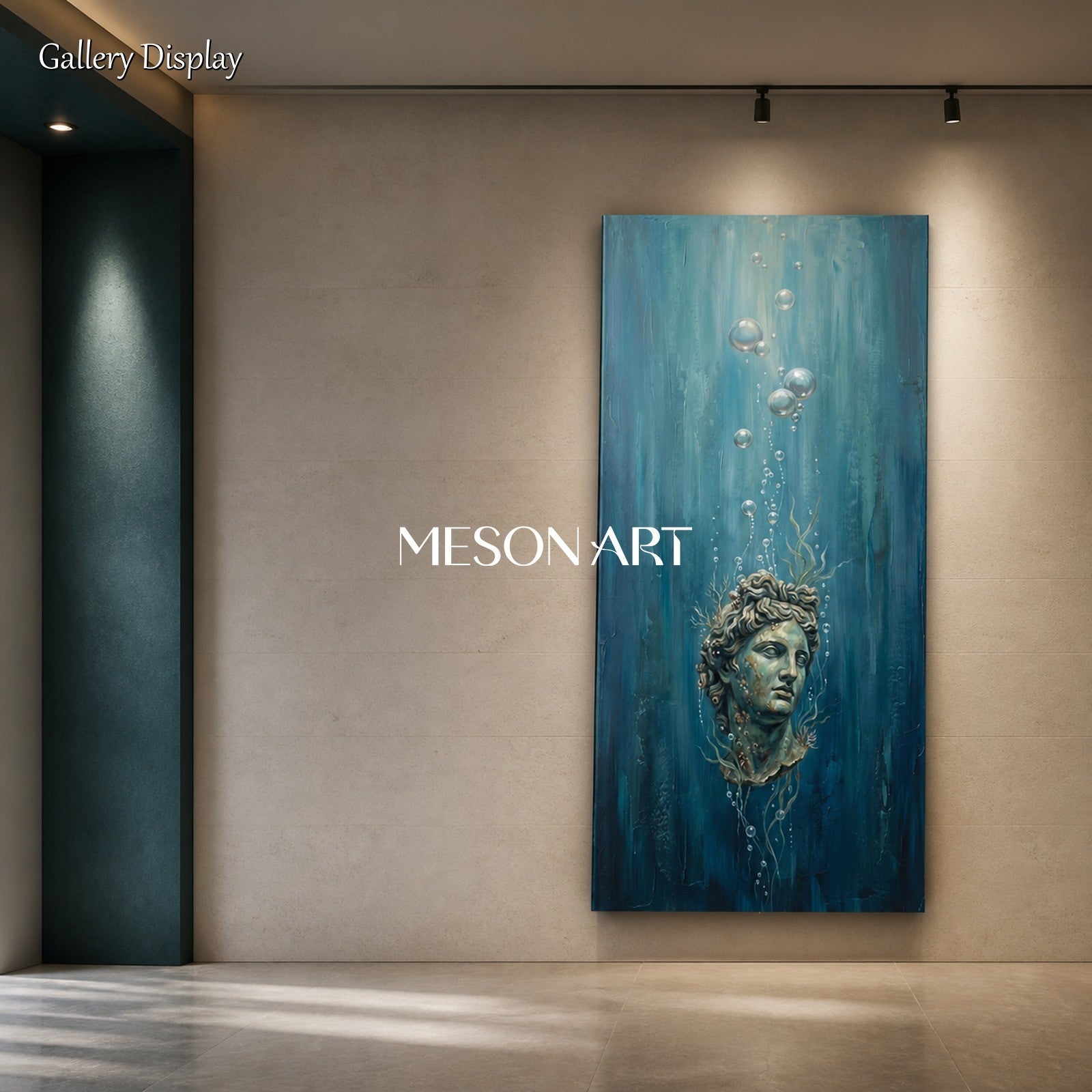 Blue And Gold Surreal Historical Art Reinterpretation Panoramic Conceptual Painting By Mesonart