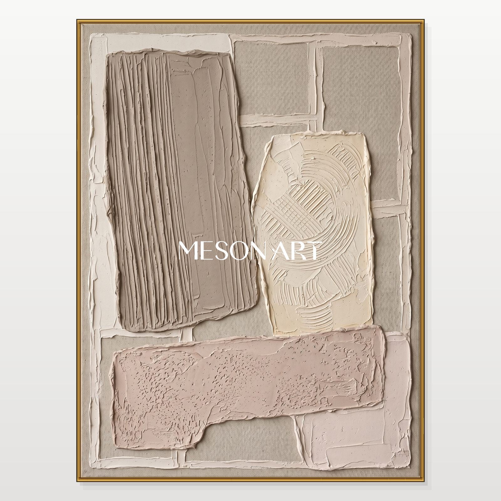 Minimalist Abstract Art With Plaster Texture For Modern Living Spaces