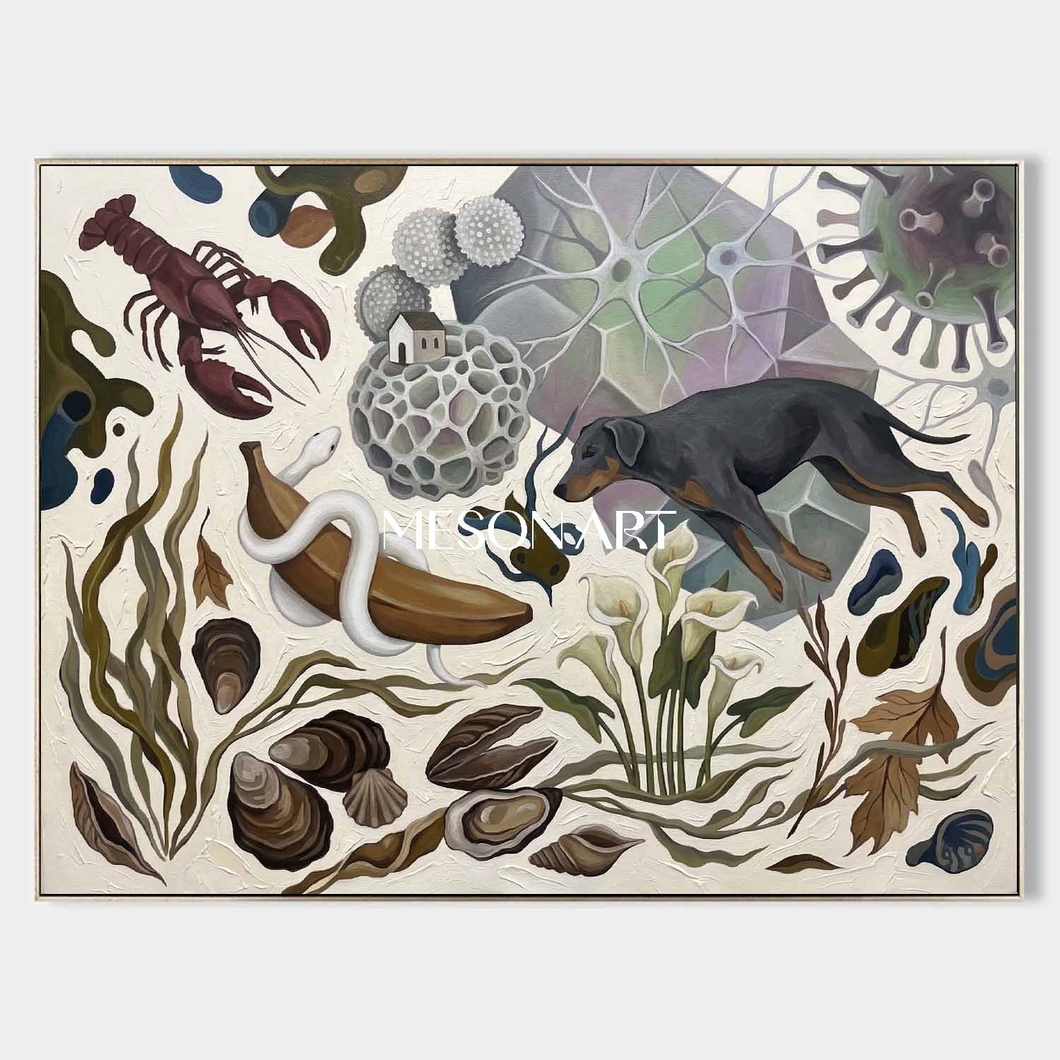 Original Surrealist Painting Textured Large Canvas Bedroom Wall Art