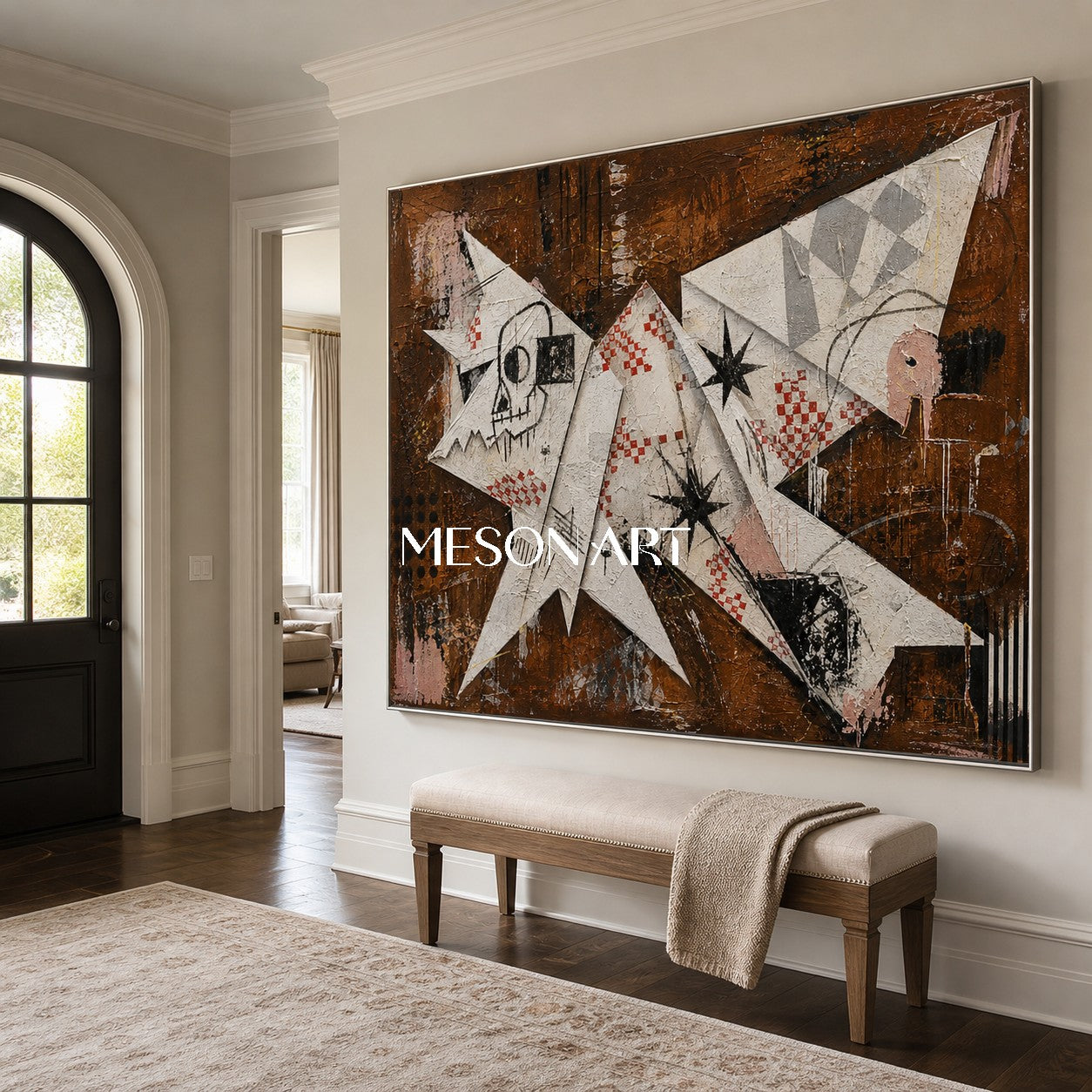 Original Pop Art Painting With Symbolic Animal Motifs For Modern Home Decor