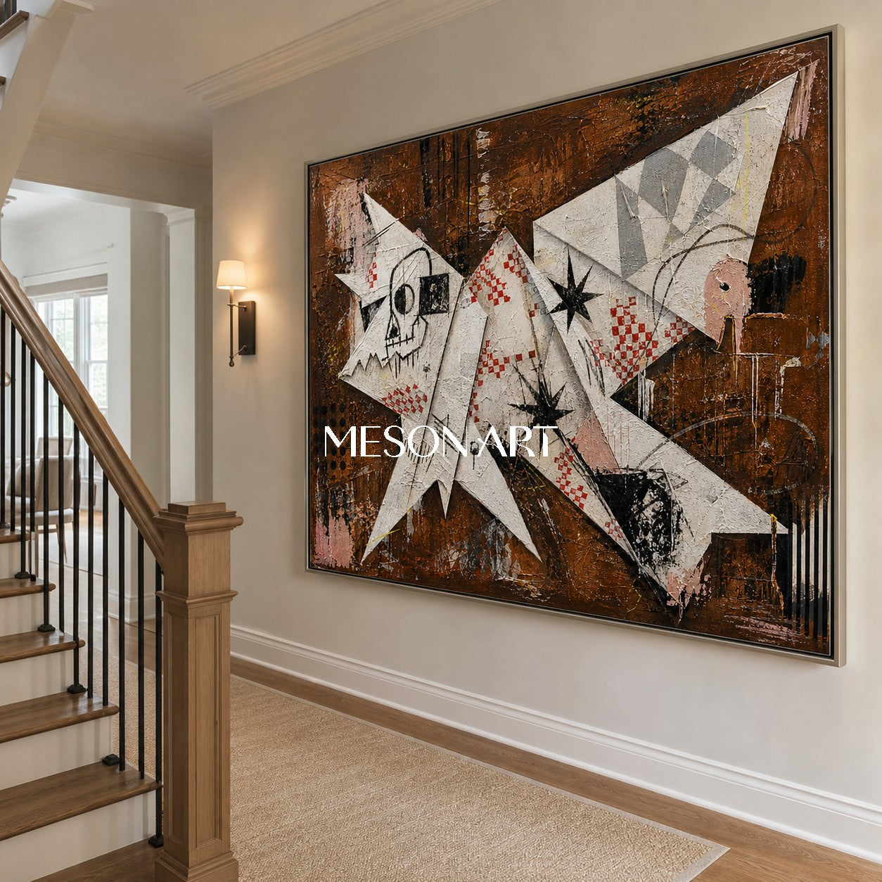 Original Pop Art Painting With Symbolic Animal Motifs For Modern Home Decor
