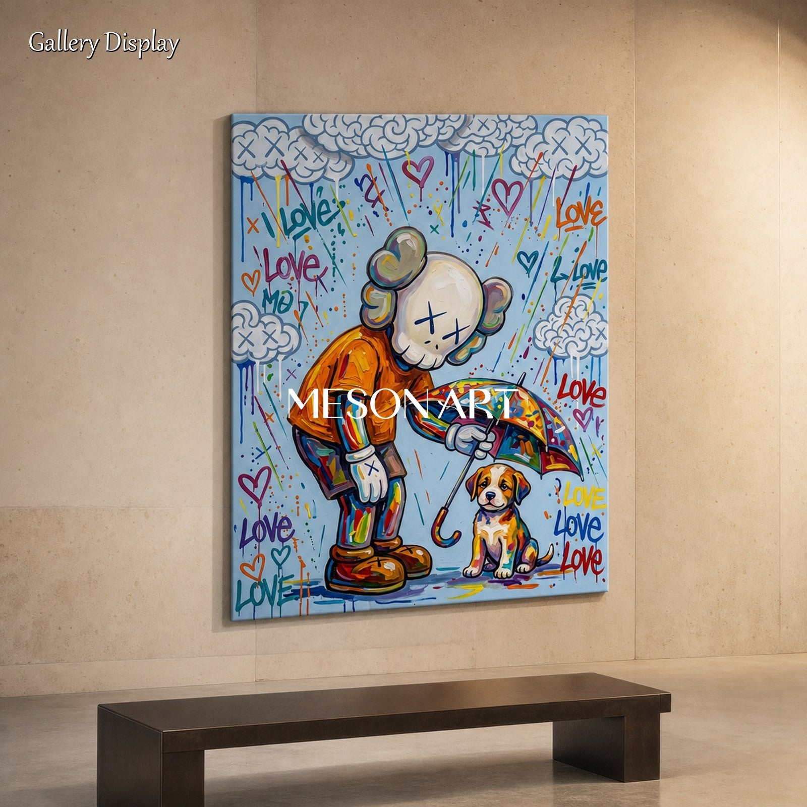 Vibrant Graffiti Art Painting With Love Theme For Modern Living Rooms And Kids Spaces