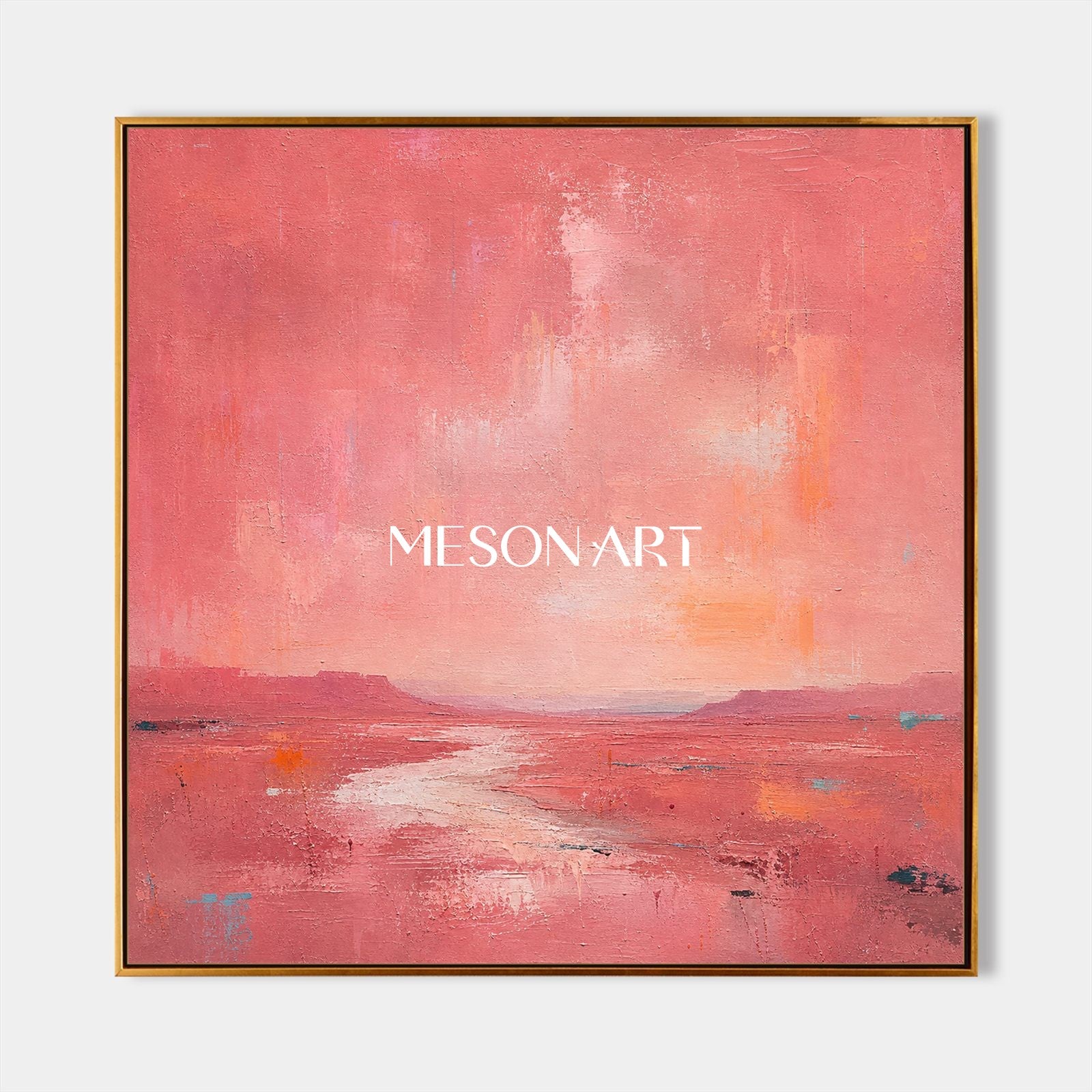 Pink Abstract Canvas Wall Art Minimalist Painting For Modern Home Decor
