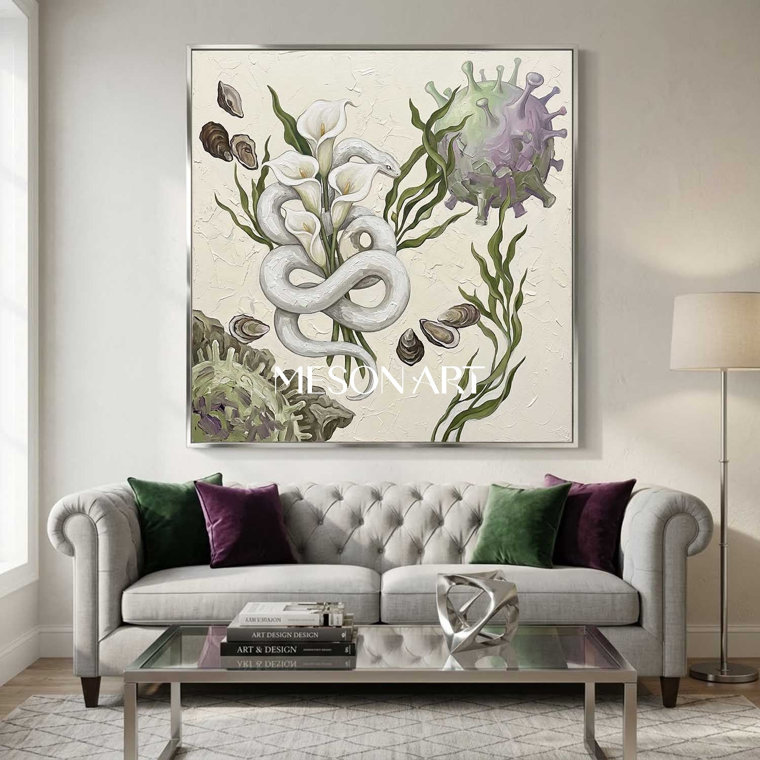 Creamy White Handmade Serene Calla Lily Canvas Art Spa Retreat Wall Decor
