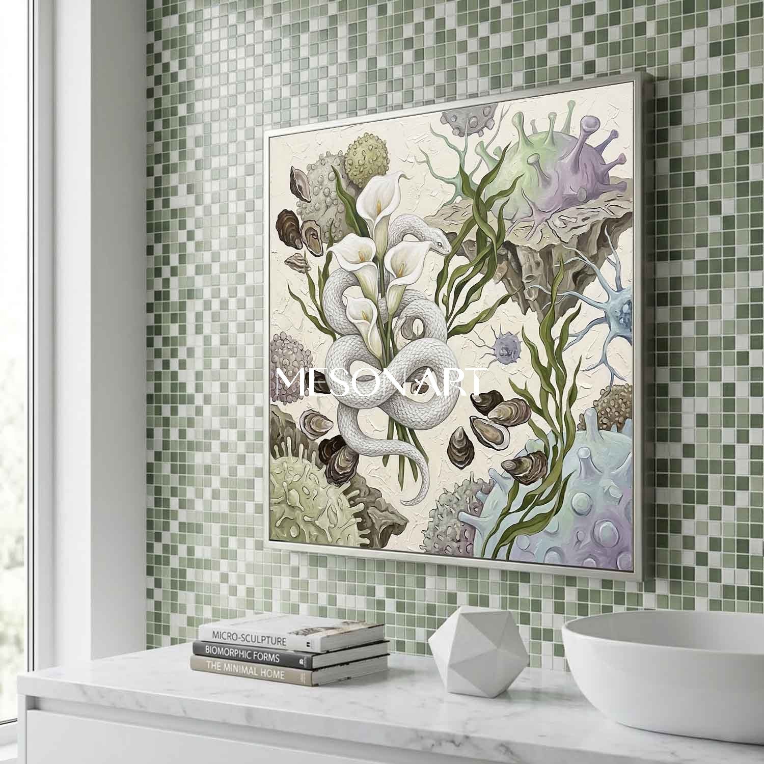 Custom White Biological Surrealism Fine Art Serene Calla Lily Decor