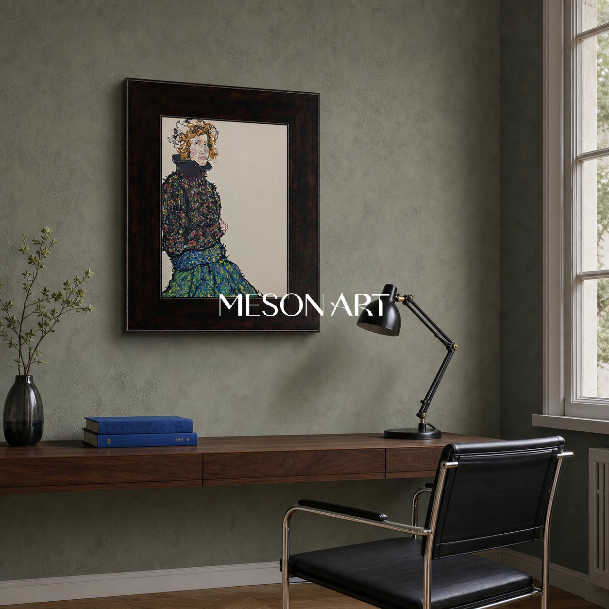 Modern Abstract Portrait Art With Expressive Lines For Living Room Decor