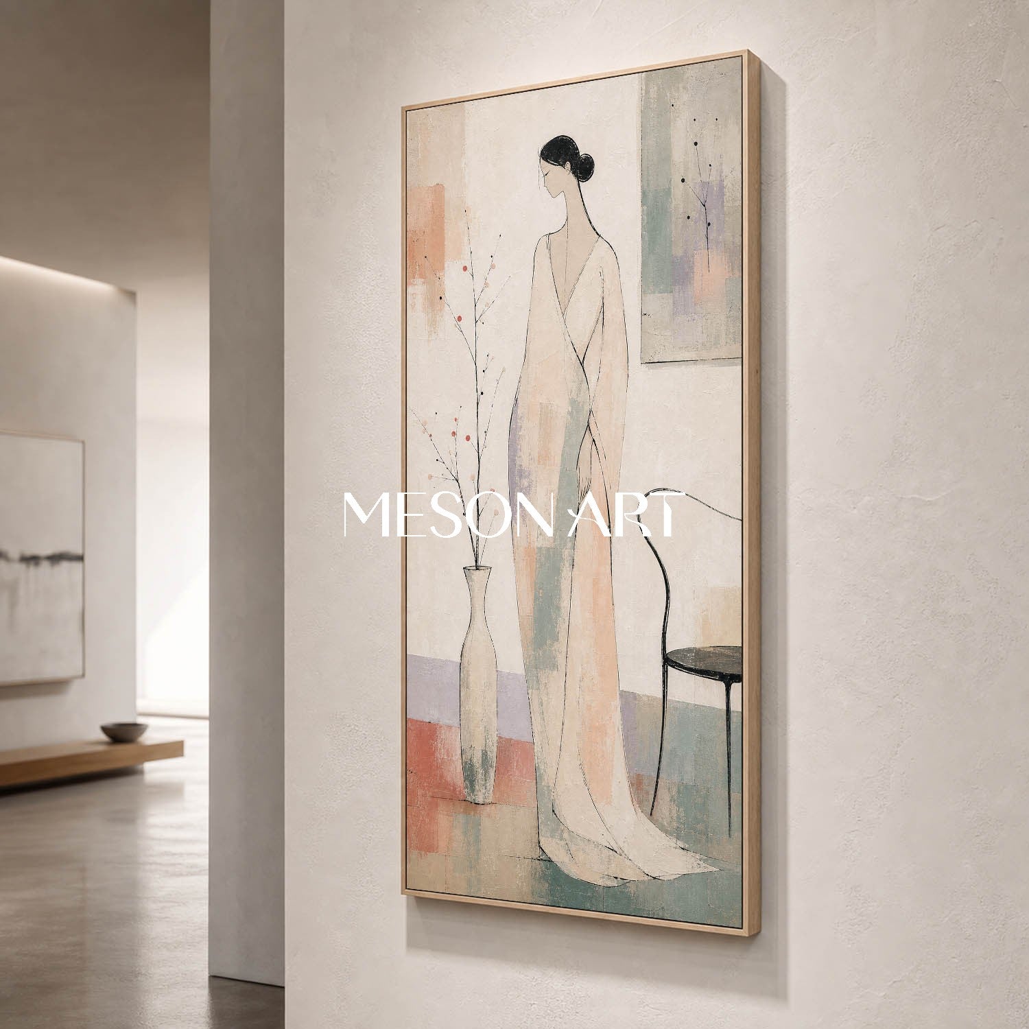 Minimalist Figure Painting Abstract Woman Art For Living Room And Bedroom Decor
