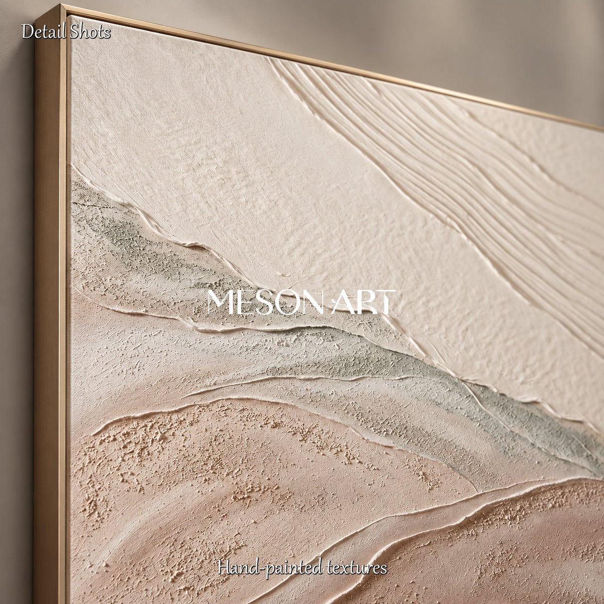 Beige And White Abstract Beach Texture Art Rectangular Wall Decor Original Artist By Mesonart