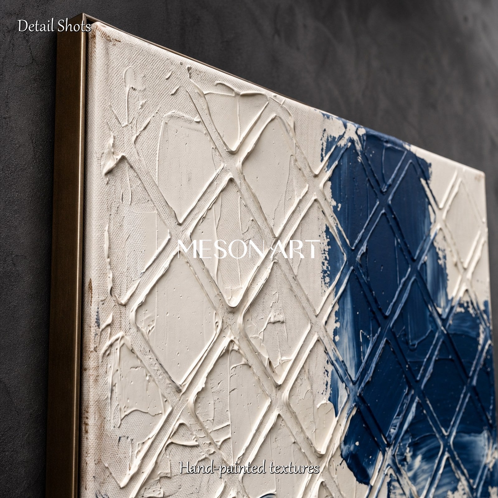 Minimalist Geometric Abstract Art With Textured Relief For Modern Living Spaces