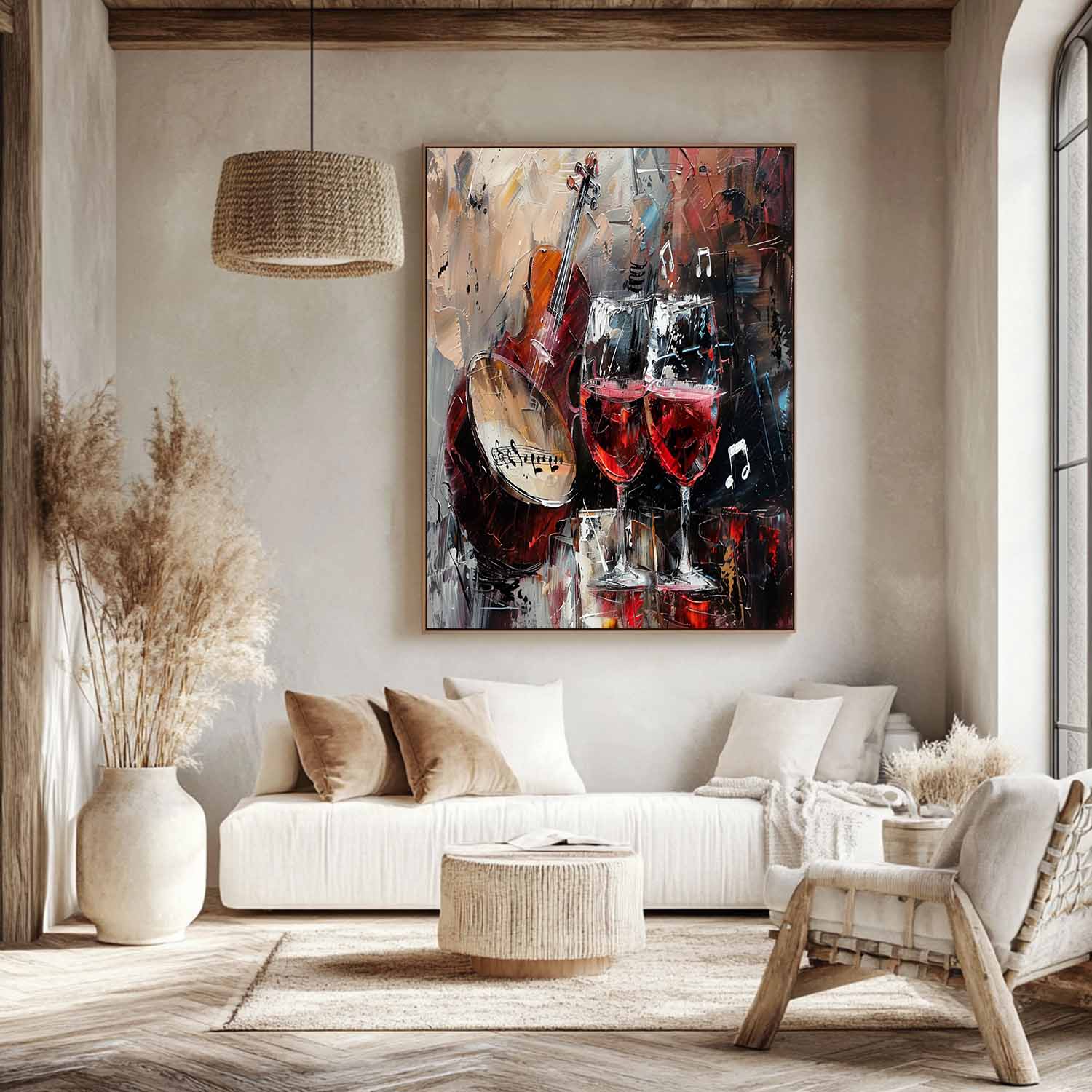 Large Wine Glasses And Drum Rack Abstract Canvas Art For Sale Red Wine Wall Art Decoration