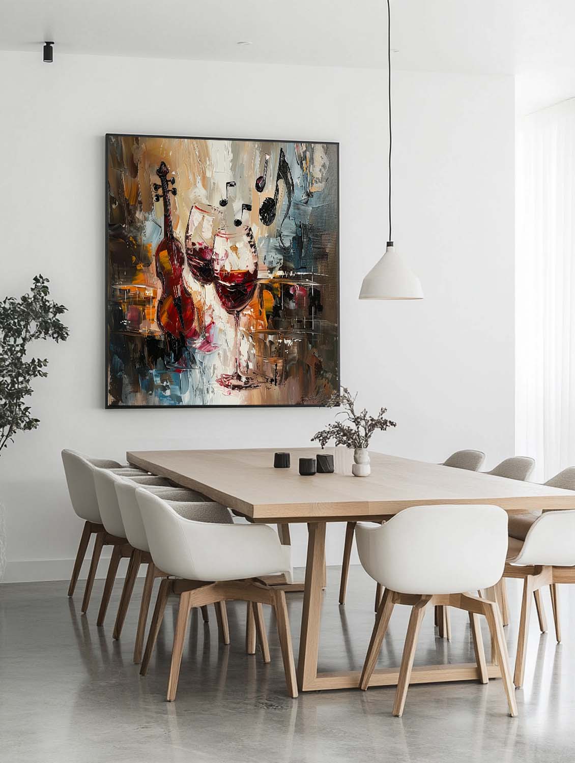 Wine Glasses And Violin Drums Abstract Canvas Art For Sale Violin And Wine Wall Art Decoration