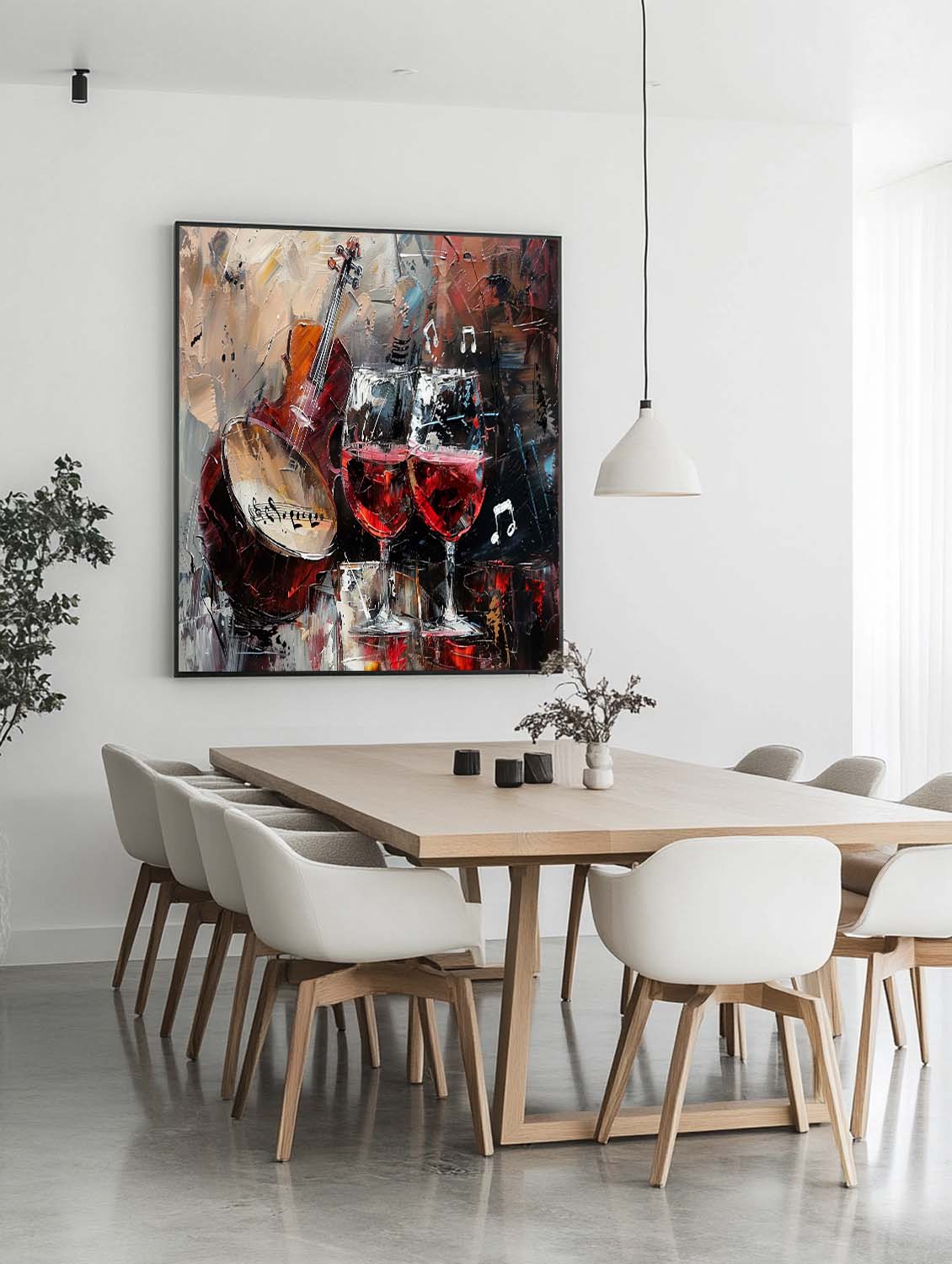 Large Wine Glasses And Drum Rack Abstract Canvas Art For Sale Red Wine Wall Art Decoration