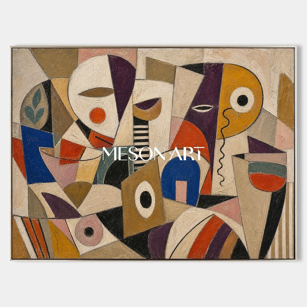 Cubist Expressionist Wall Art With Human Forms For Modern Living Rooms