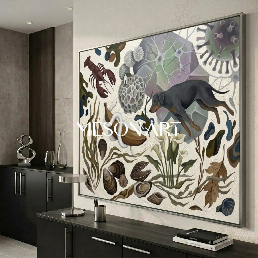 Original Surrealist Painting Textured Large Canvas Bedroom Wall Art