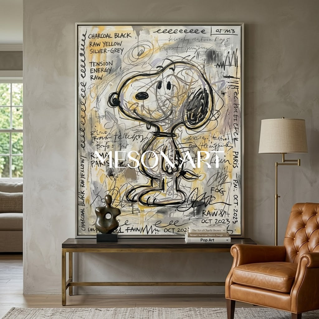 Graffiti Statement Snoopy Canvas Painting Large Office Luxury Decor