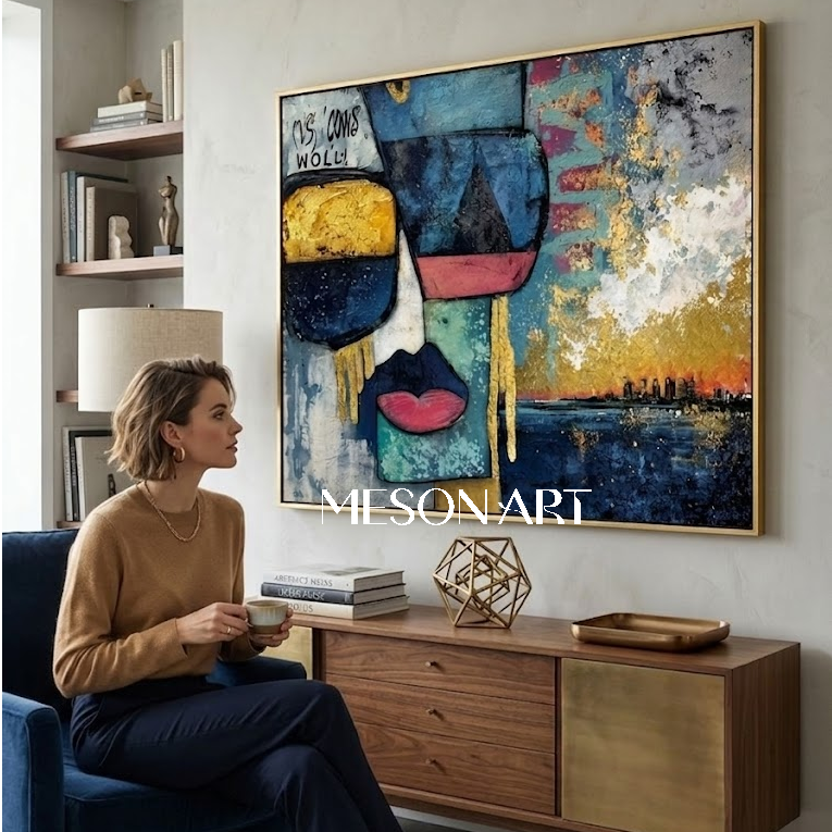 Large Modern Picasso Style Paintings Abstract Canvas Pop Wall Art Decor