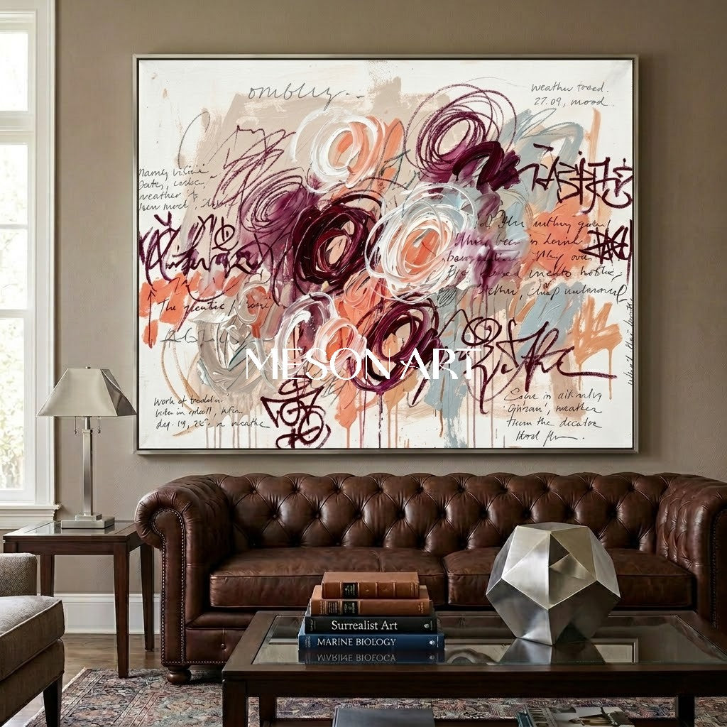 Textured Neo Expressionism Wall Art Modern Urban Wall Decor For Villa