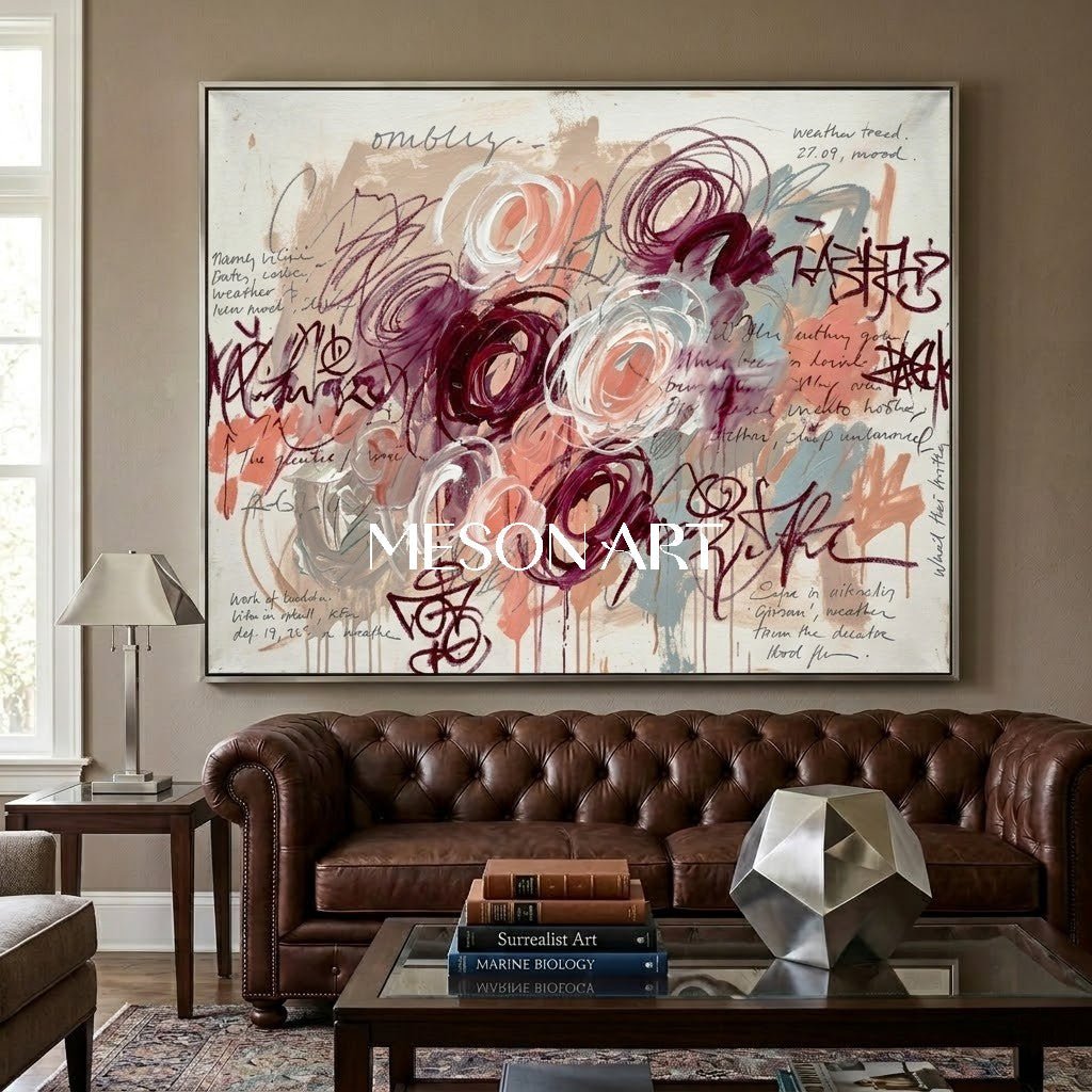 Textured Neo Expressionism Wall Art Modern Urban Wall Decor For Villa