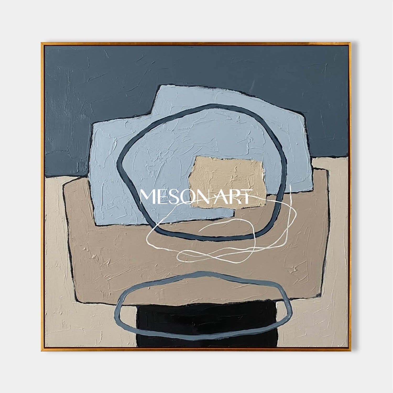Textured Minimalist Abstract Painting Wall Art for Modern Living Room