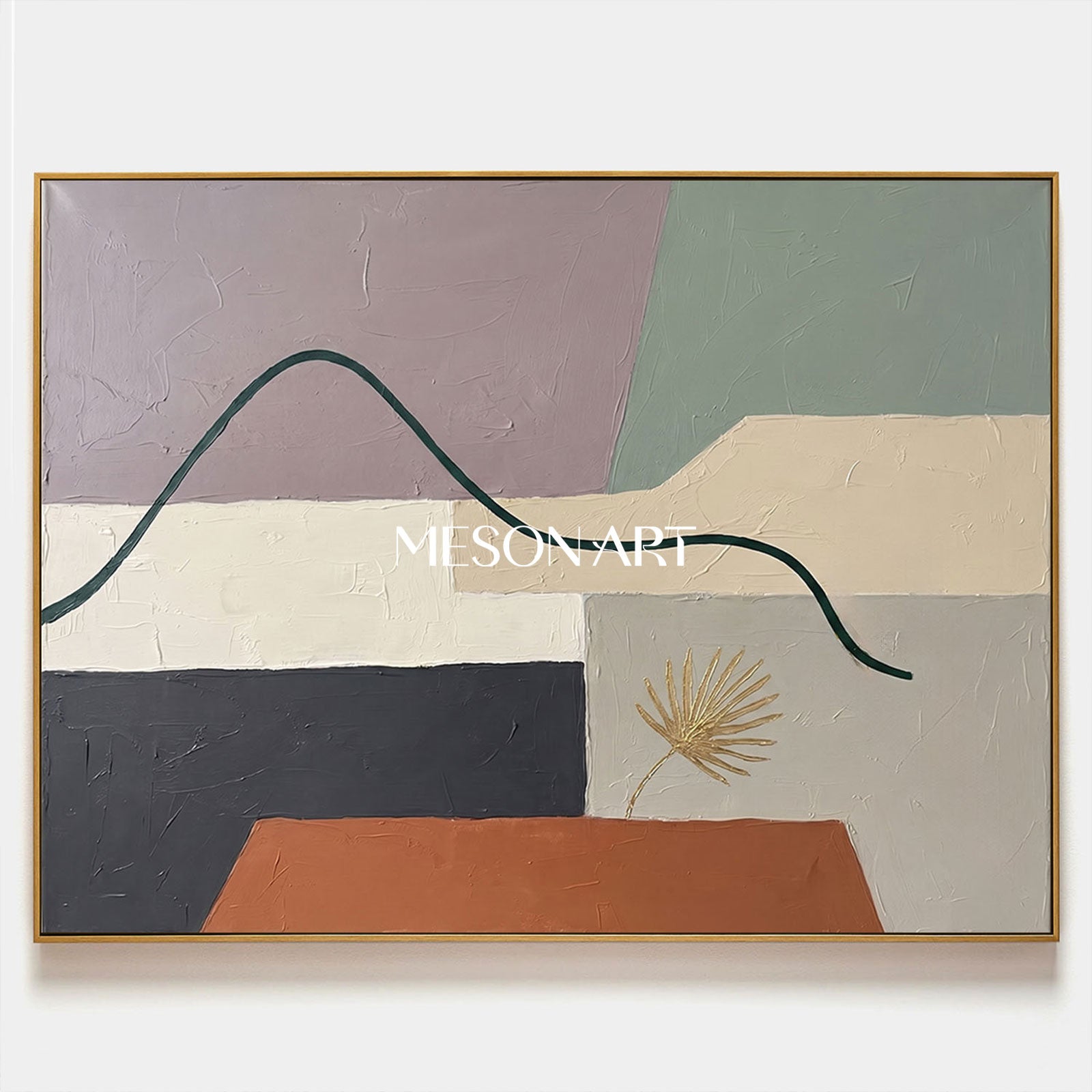 Lavender And Terracotta Minimalist Textured Painting For Living Room